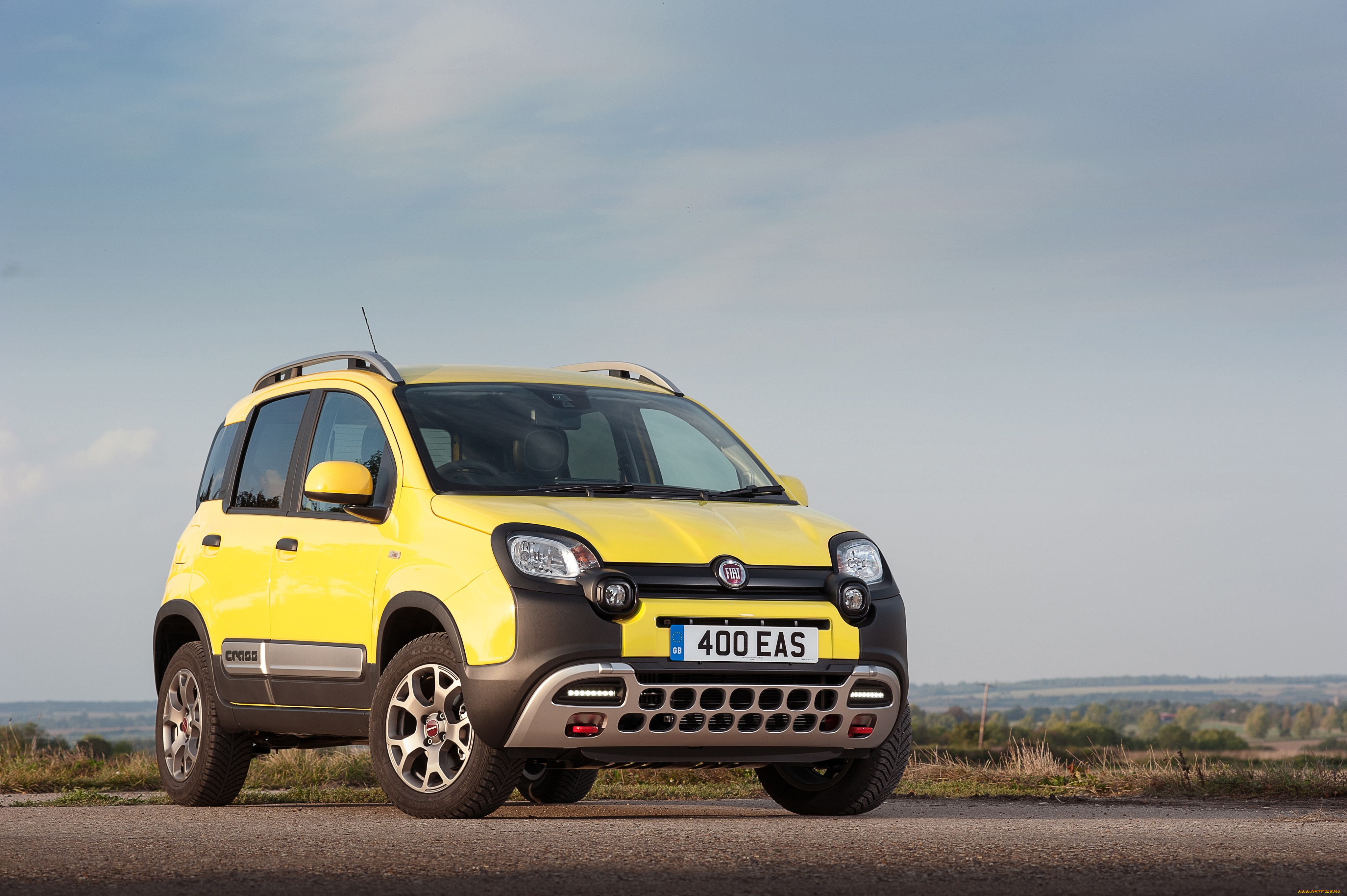 автомобили, fiat, желтый, 2014г, 319, uk-spec, cross, panda