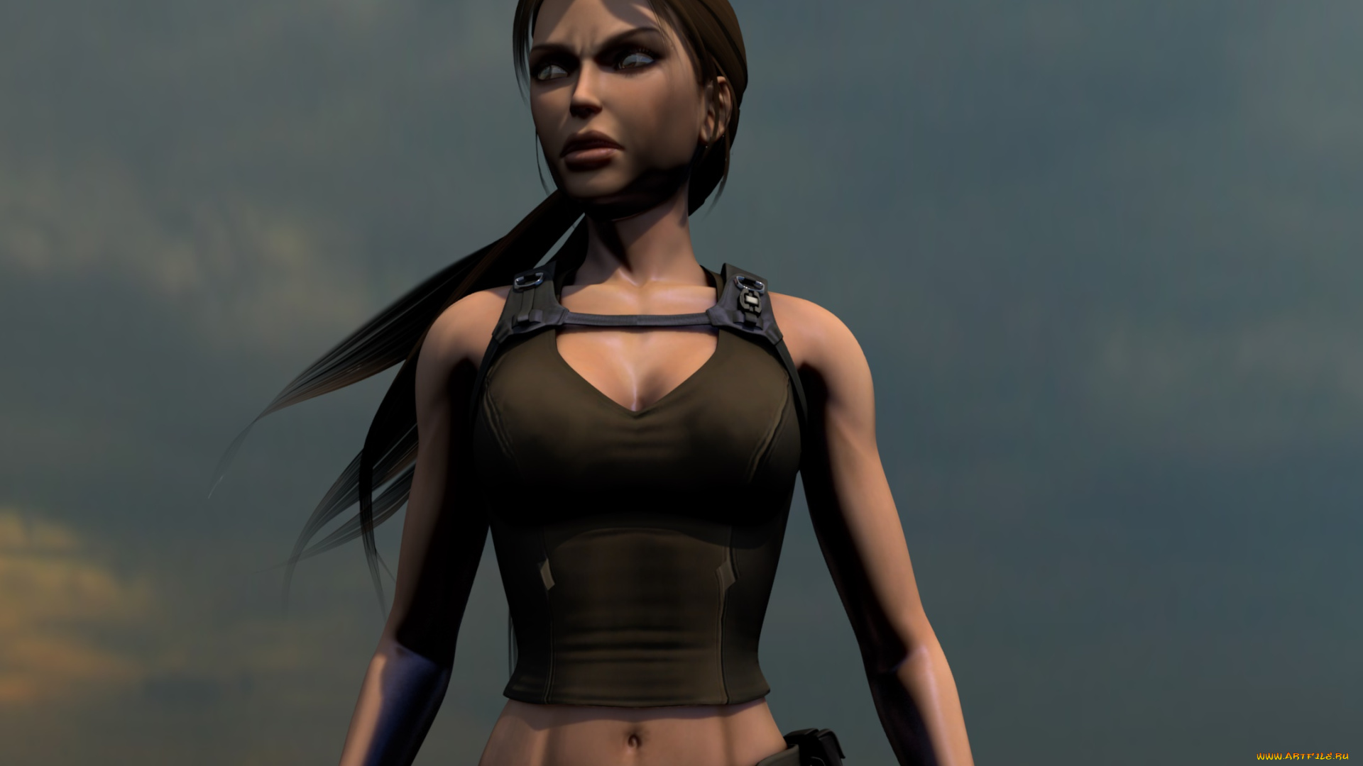 3д, графика, фантазия, , fantasy, фон, девушка, взгляд