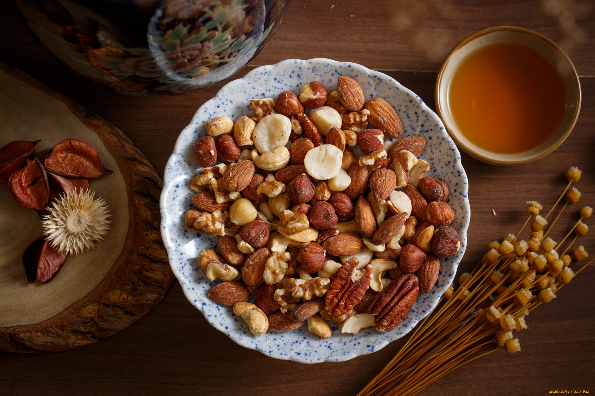 еда, орехи, , каштаны, , какао-бобы, чай, фундук, пекан, кешью, миндаль, сухоцвет