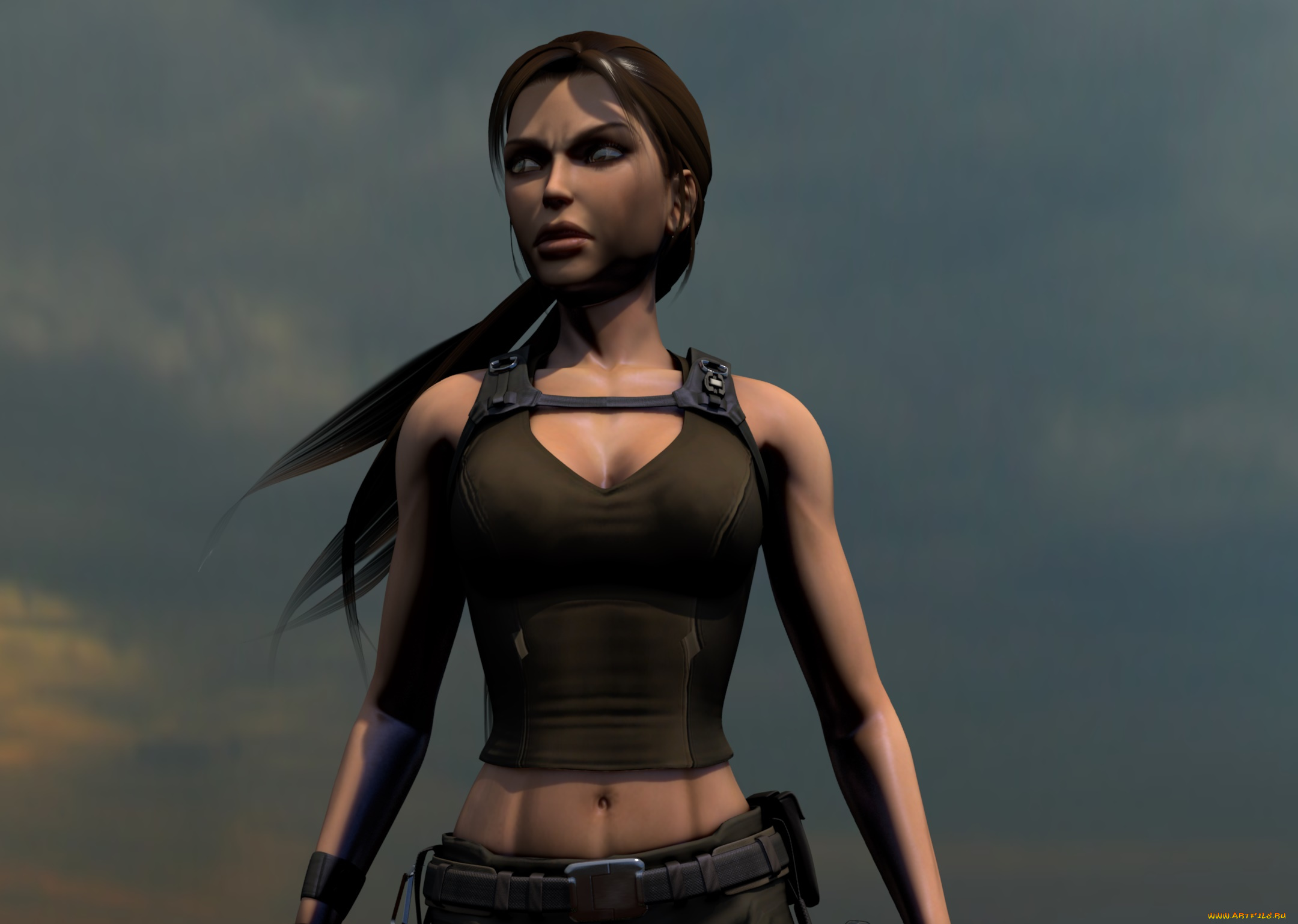 3д, графика, фантазия, , fantasy, фон, девушка, взгляд