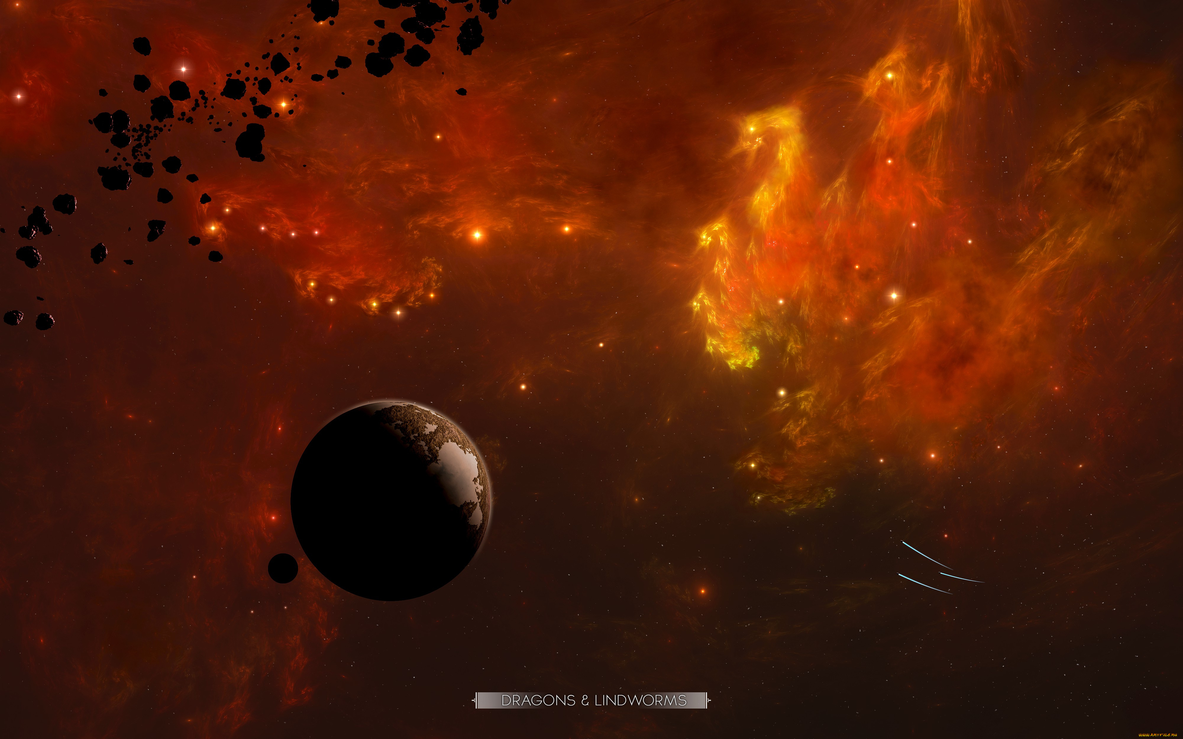 космос, арт, галактика, вселенная, планеты, звезды