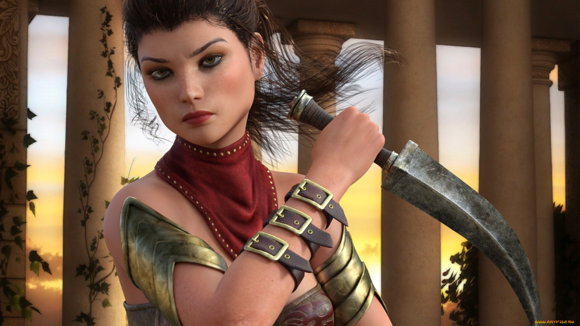 3д, графика, люди, , people, девушка, взгляд, фон