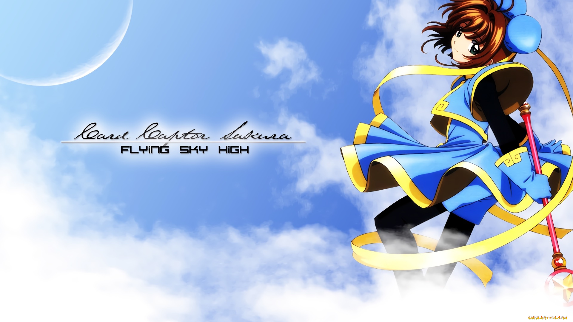 аниме, card, captor, sakura, фон, взгляд, девушка