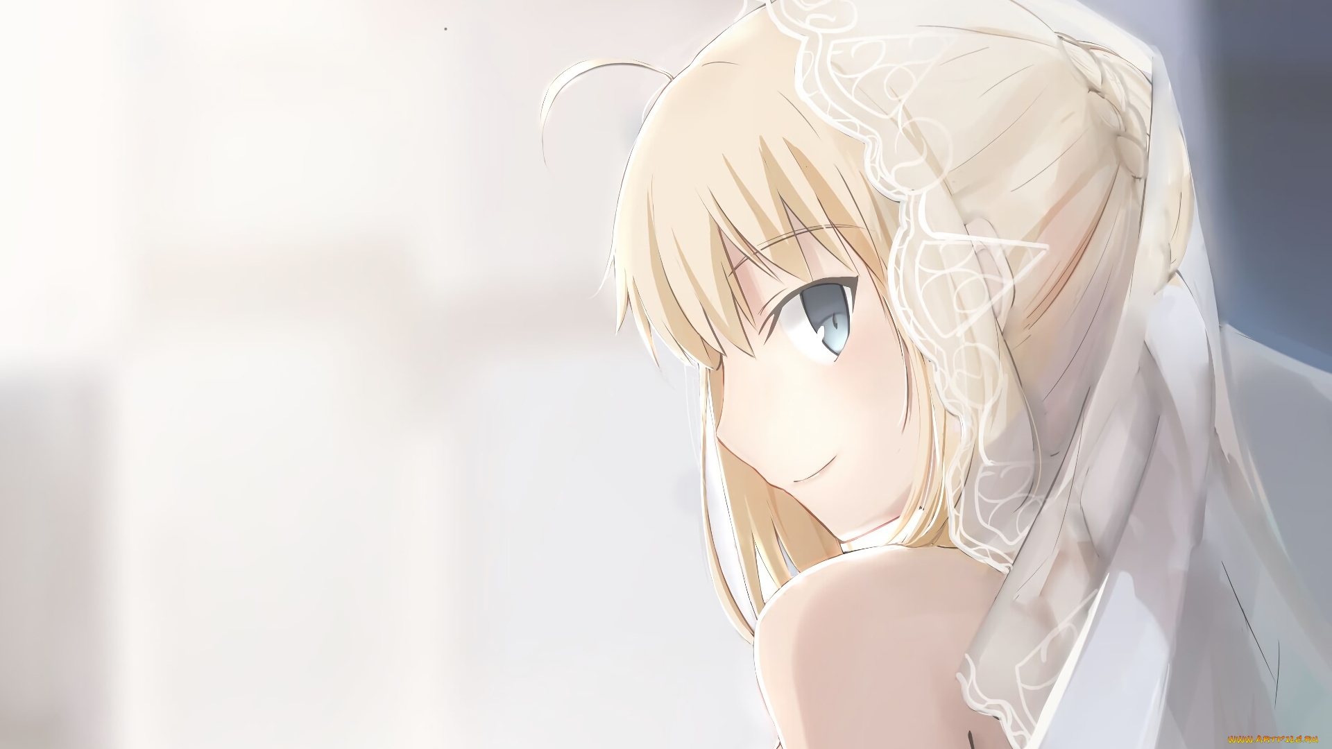 аниме, fate, stay, night, взгляд, девушка, фон