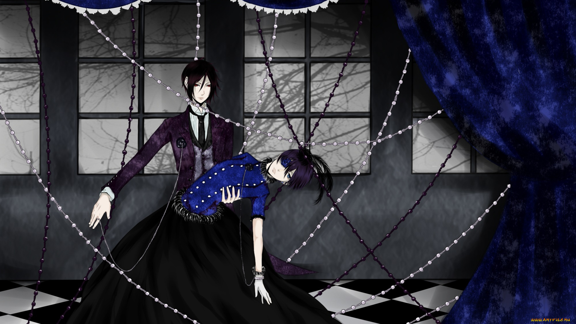 аниме, kuroshitsuji, себастьян, сиэль