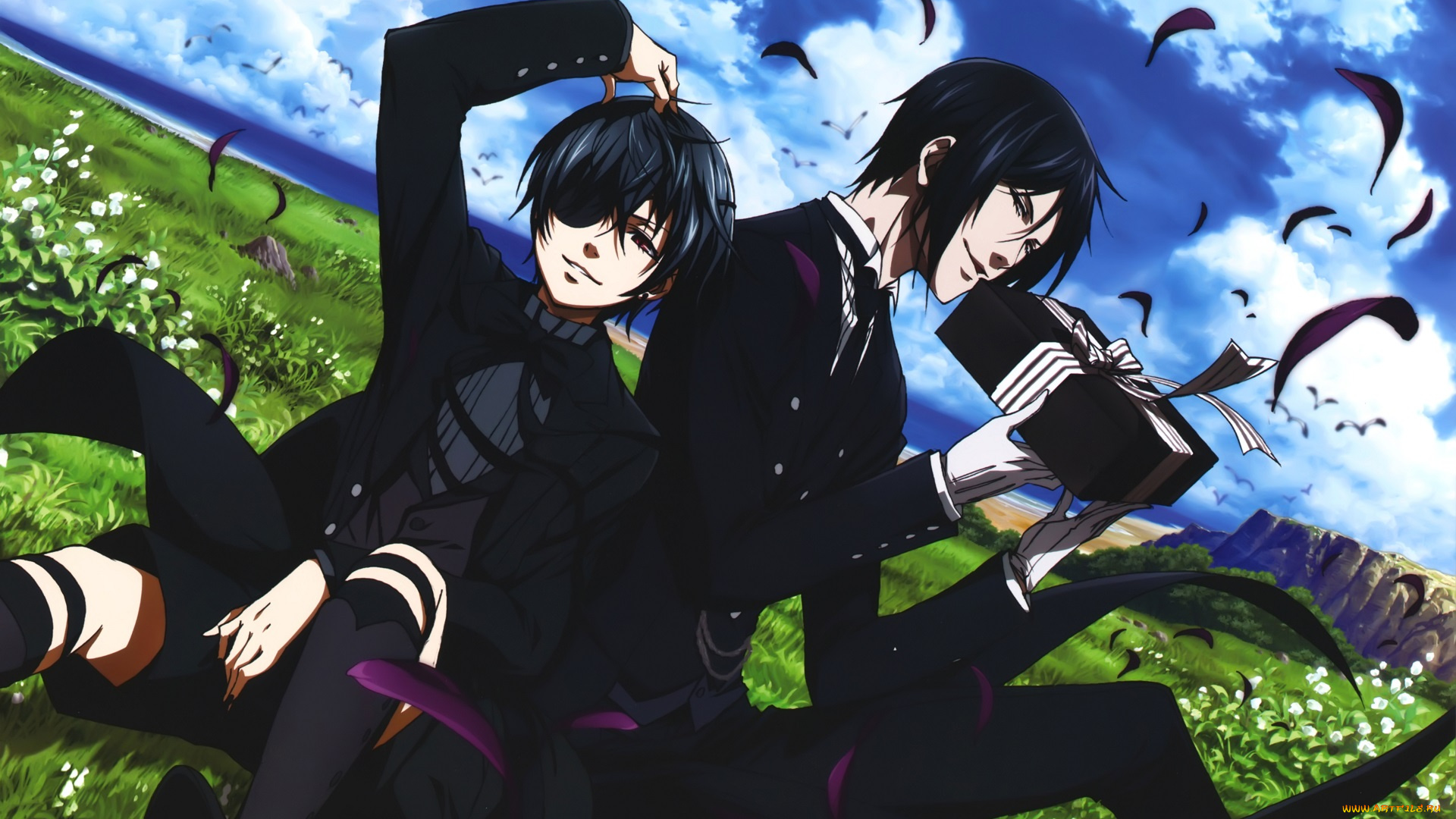 аниме, kuroshitsuji, себастьян, сиэль