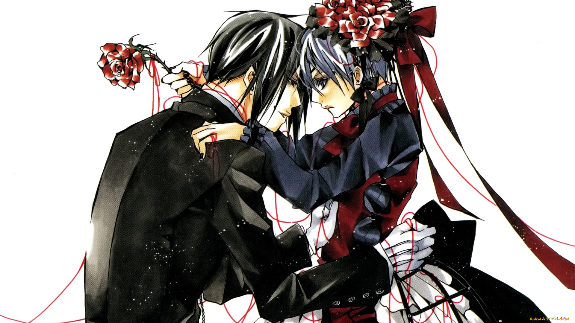 аниме, kuroshitsuji, сиэль, себастьян