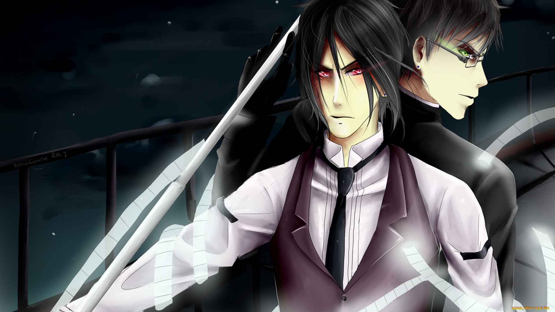 аниме, kuroshitsuji, жнец, себастьян