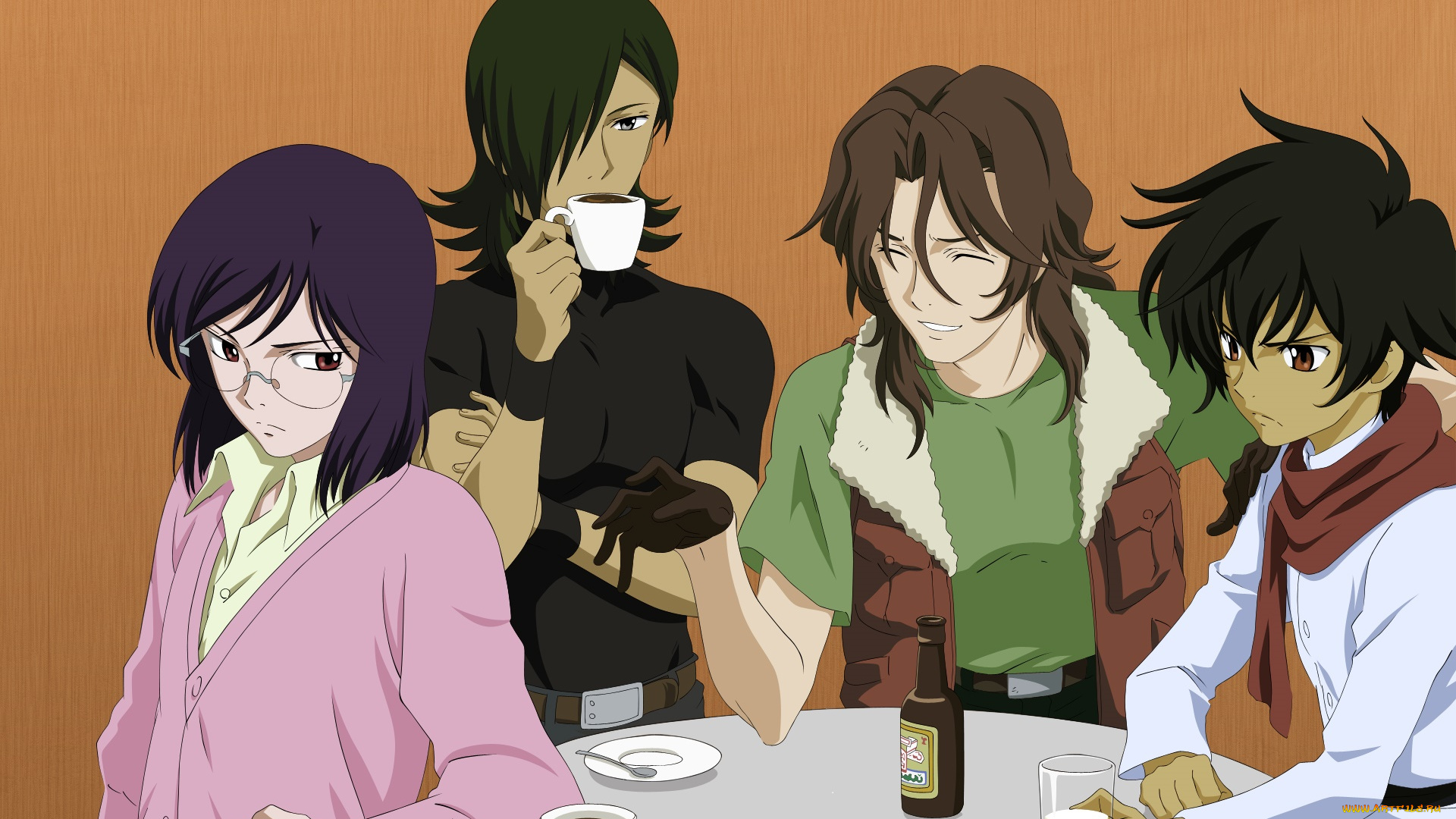 аниме, mobile, suit, gundam, парени, взгляд, фон