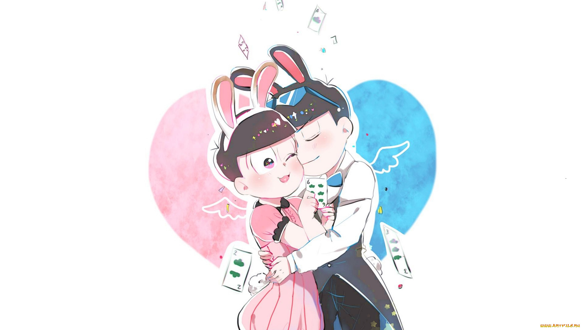 аниме, osomatsu-san, парни