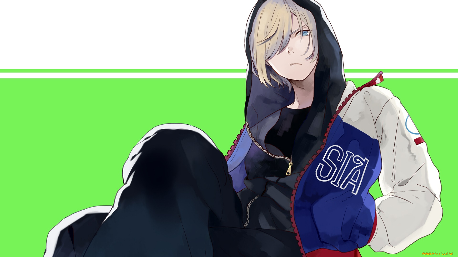 аниме, yuri, on, ice, парень, взгляд, фон