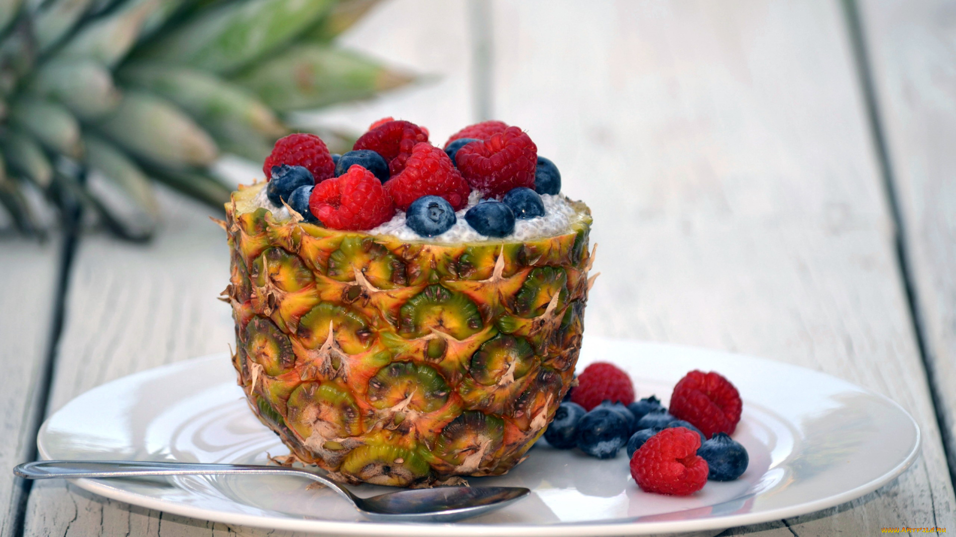 еда, мороженое, , десерты, малина, черника, ананас