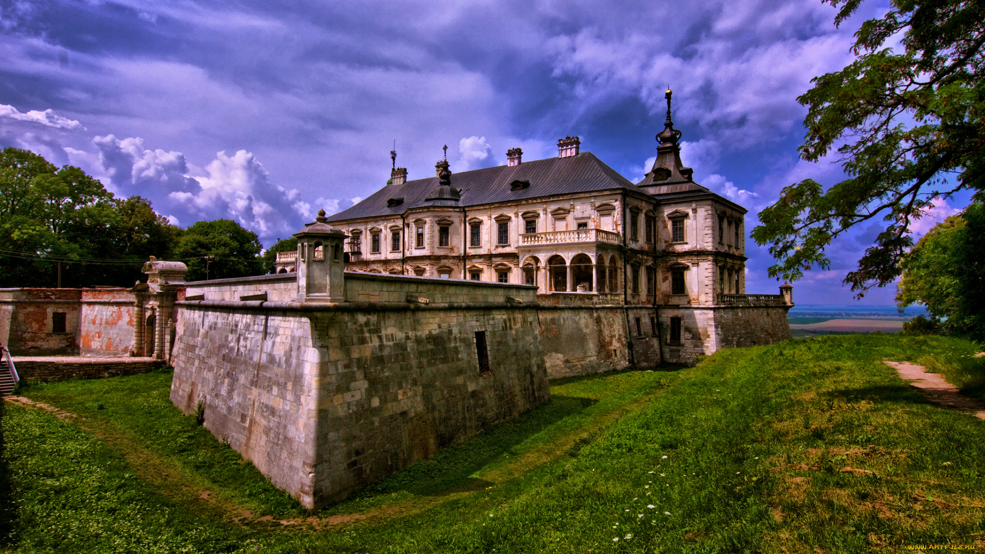 города, -, дворцы, , замки, , крепости, украина, lvov, пейзаж, pidgirtsi, village, замок
