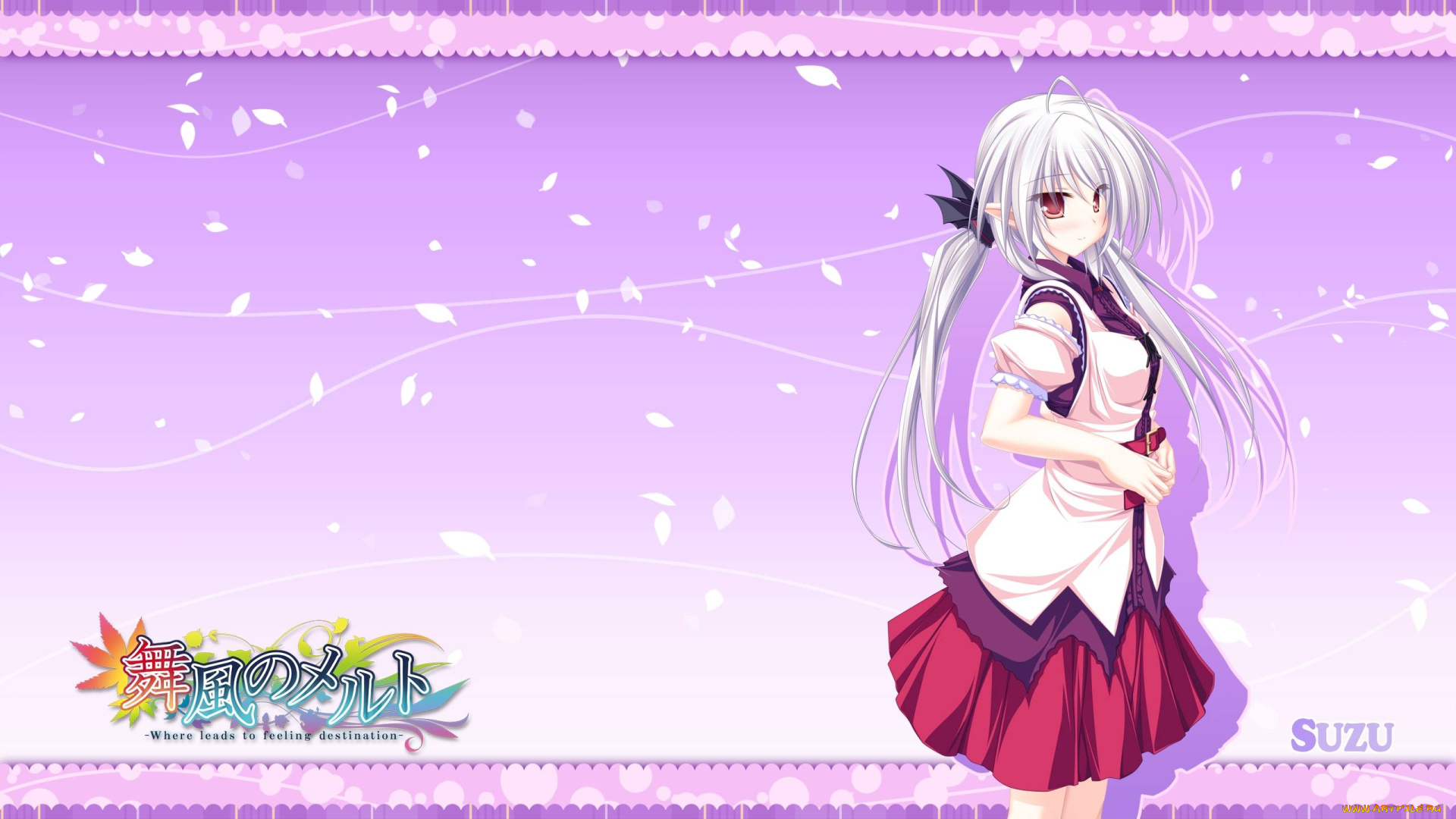 maikaze, no, melt, аниме, девушка, взгляд, фон