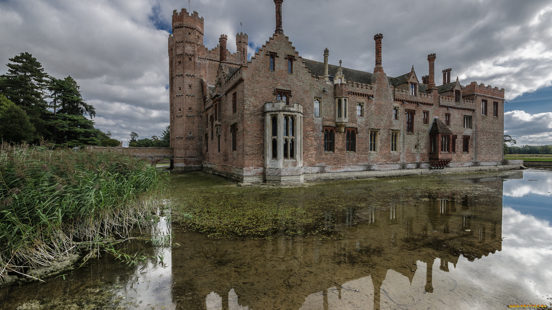 oxburgh, hall, города, -, здания, , дома, особняк