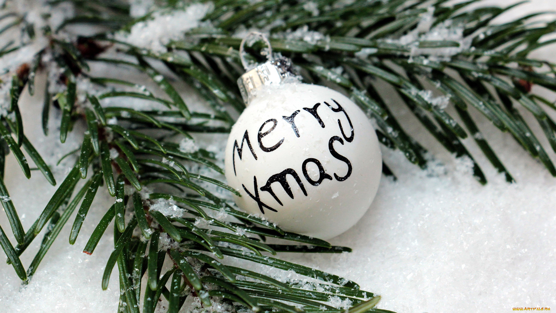 праздничные, шары, надпись, снег, ветка