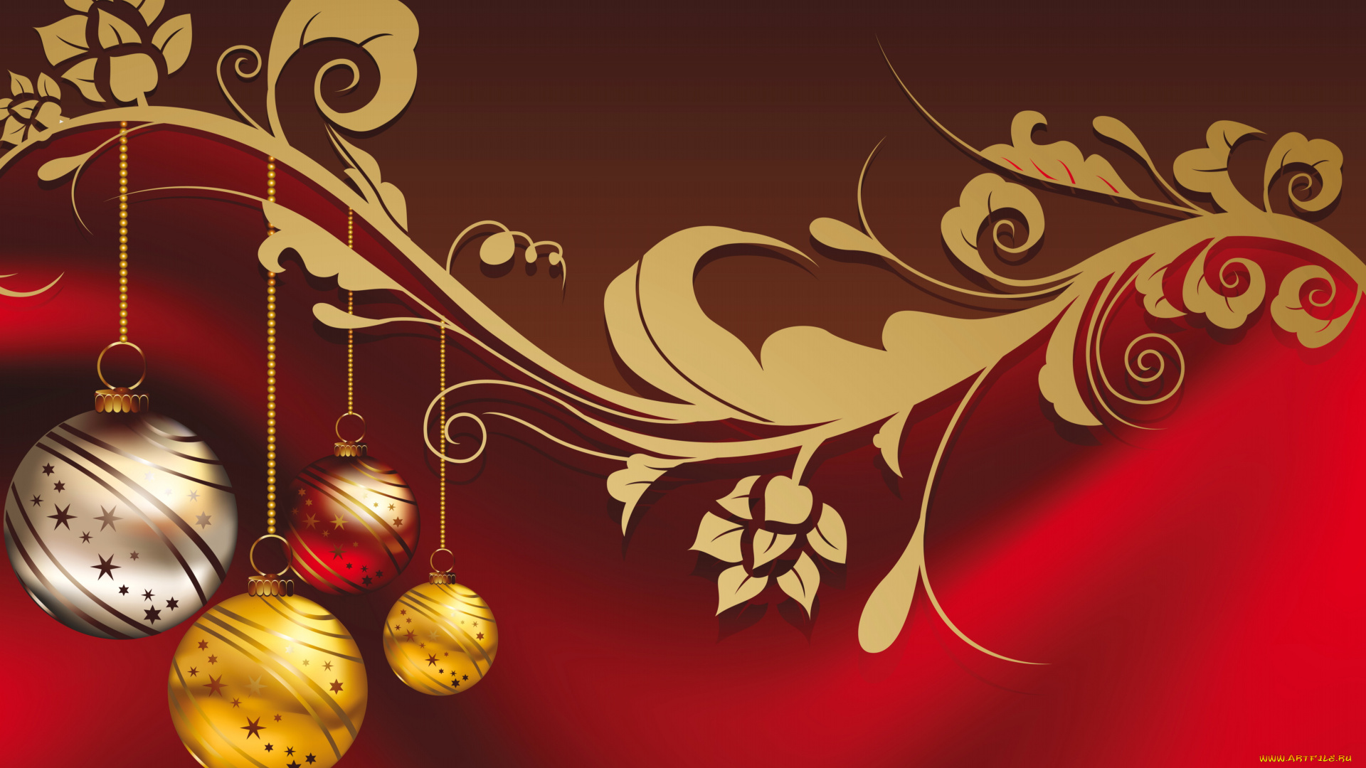 праздничные, векторная, графика, , новый, год, фон, шары