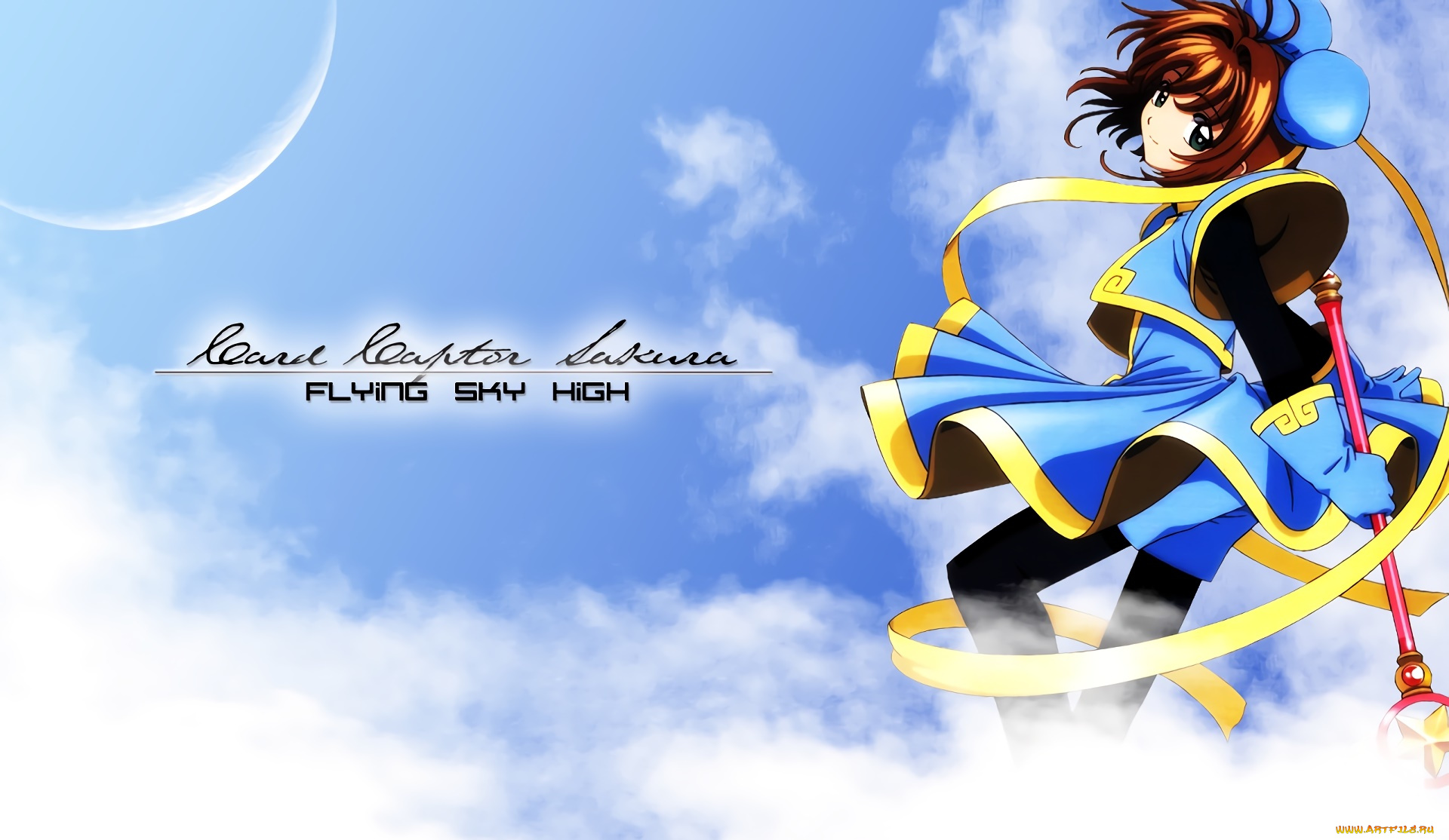 аниме, card, captor, sakura, фон, взгляд, девушка