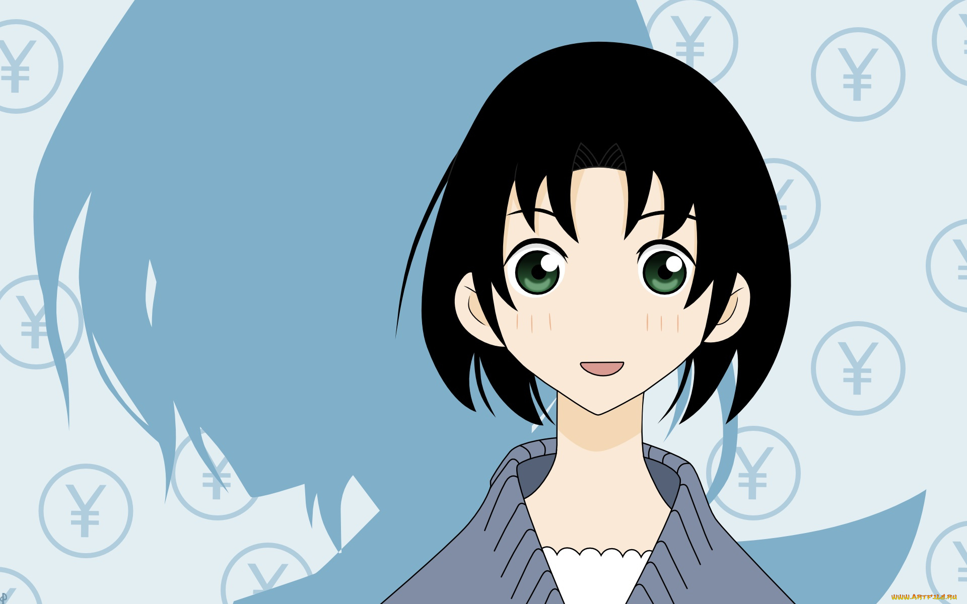 аниме, sayonara, zetsubo, sensei, девушка, взгляд, фон