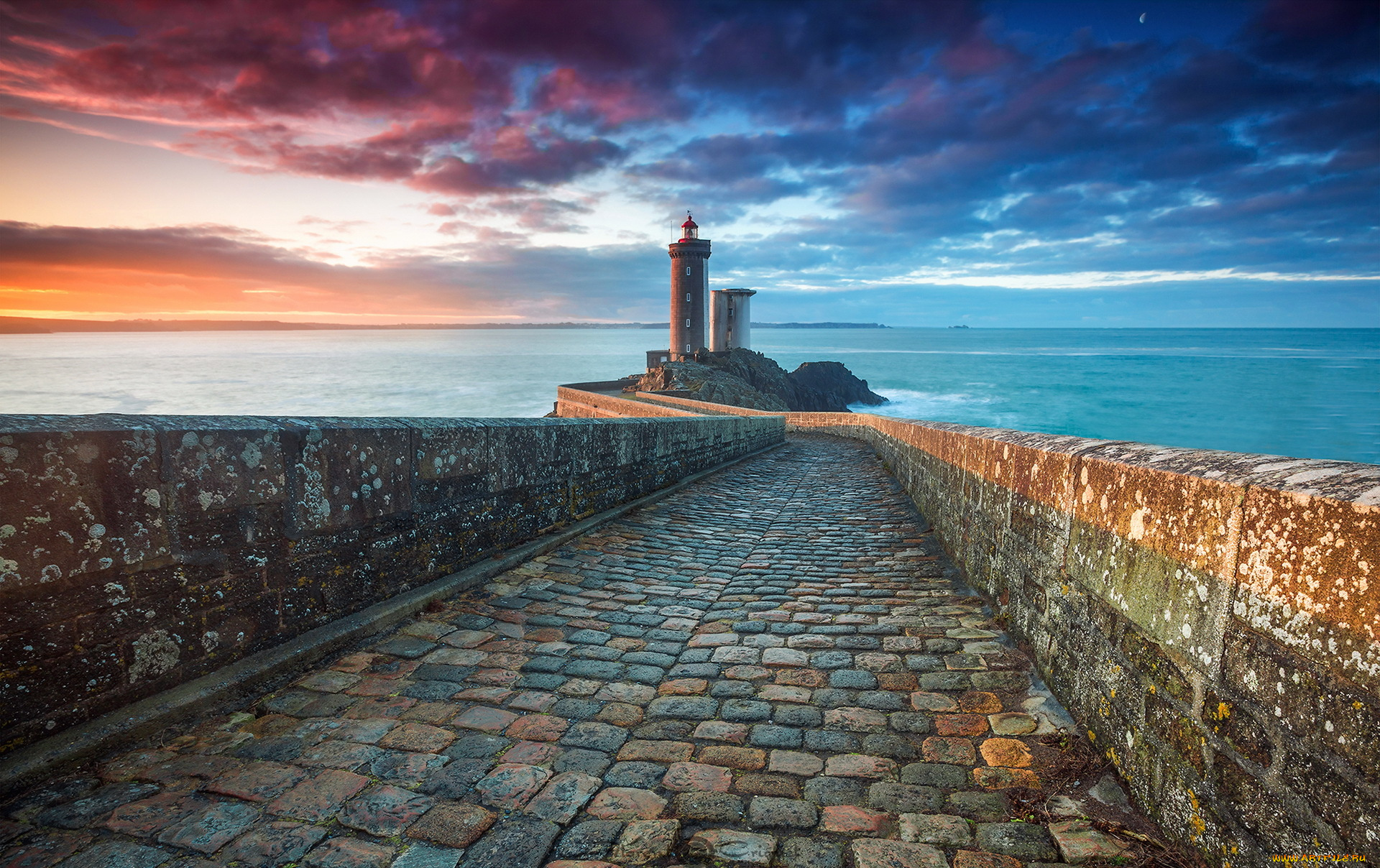 природа, маяки, море, утро, маяк