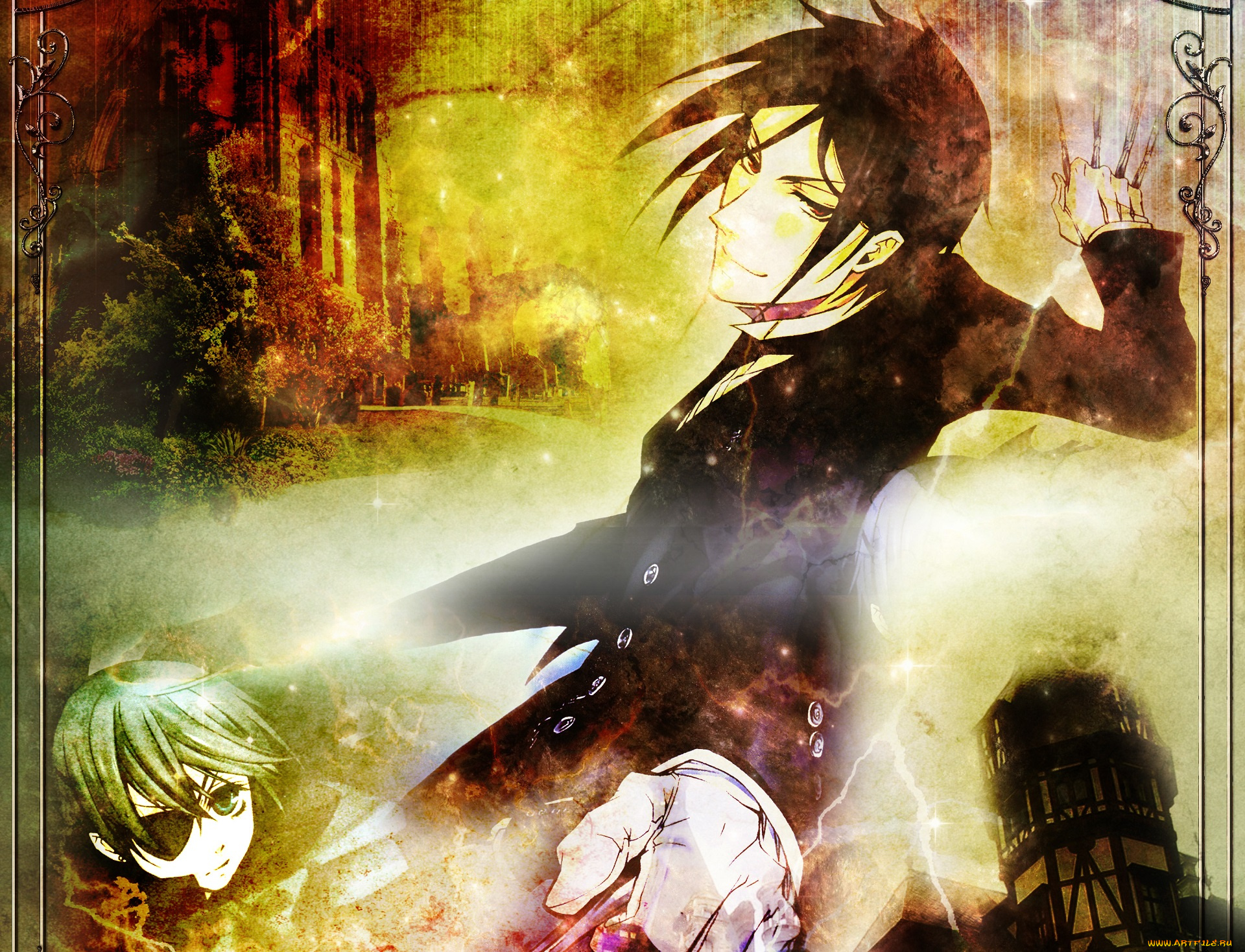 аниме, kuroshitsuji, сиэль, себастьян