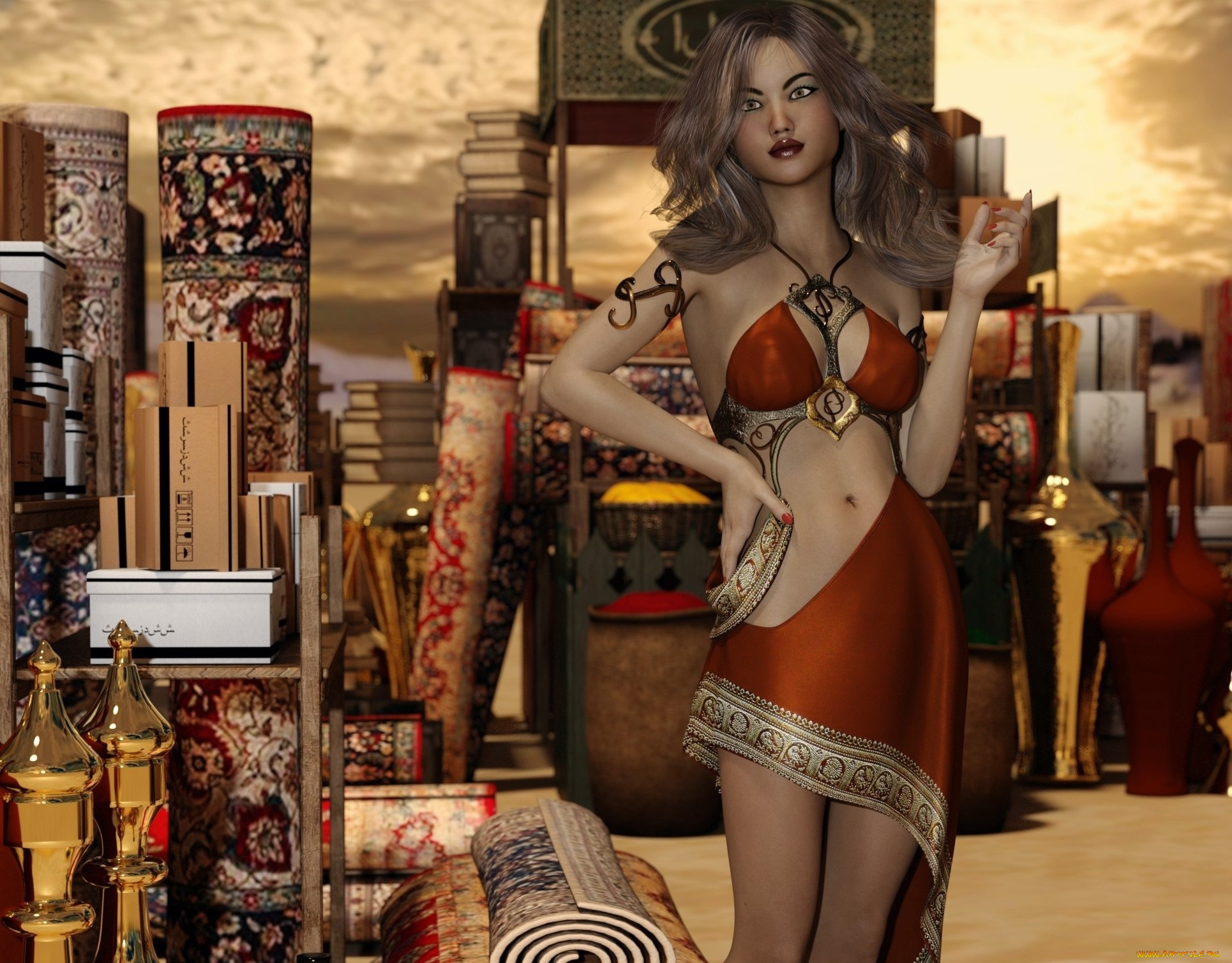 3д, графика, люди, , people, девушка, взгляд, фон