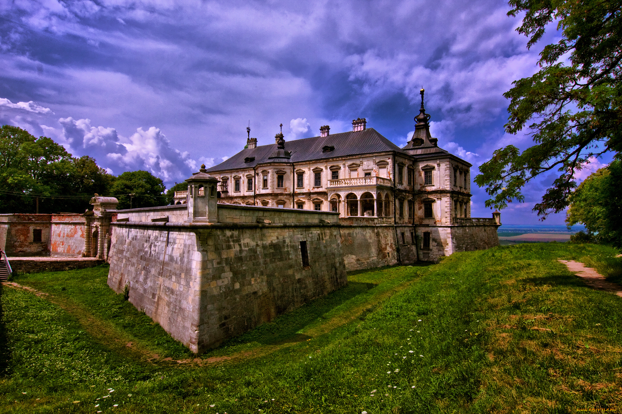 города, -, дворцы, , замки, , крепости, украина, lvov, пейзаж, pidgirtsi, village, замок
