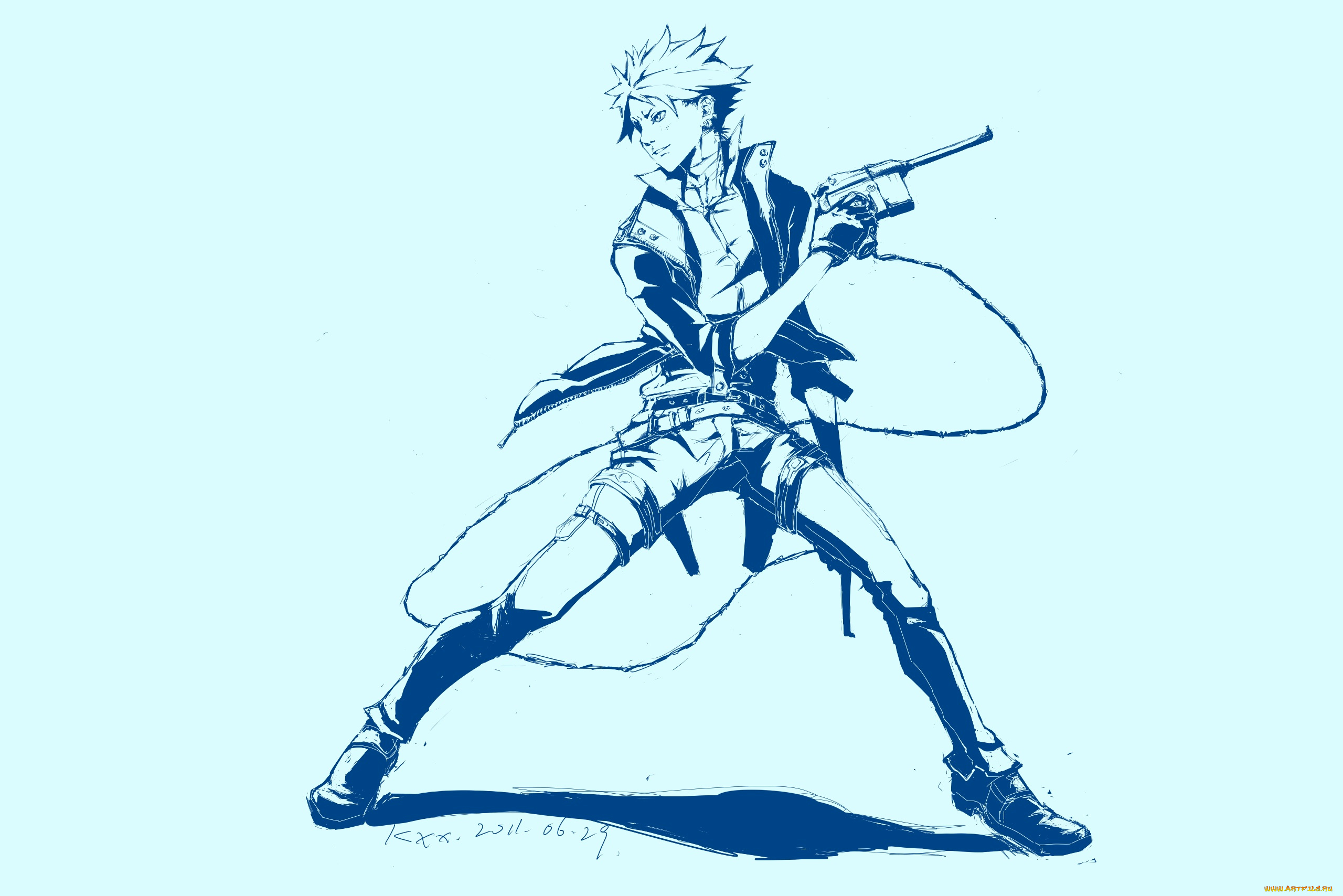 аниме, dogs, , bullets, &, carnage, пистолет, парень