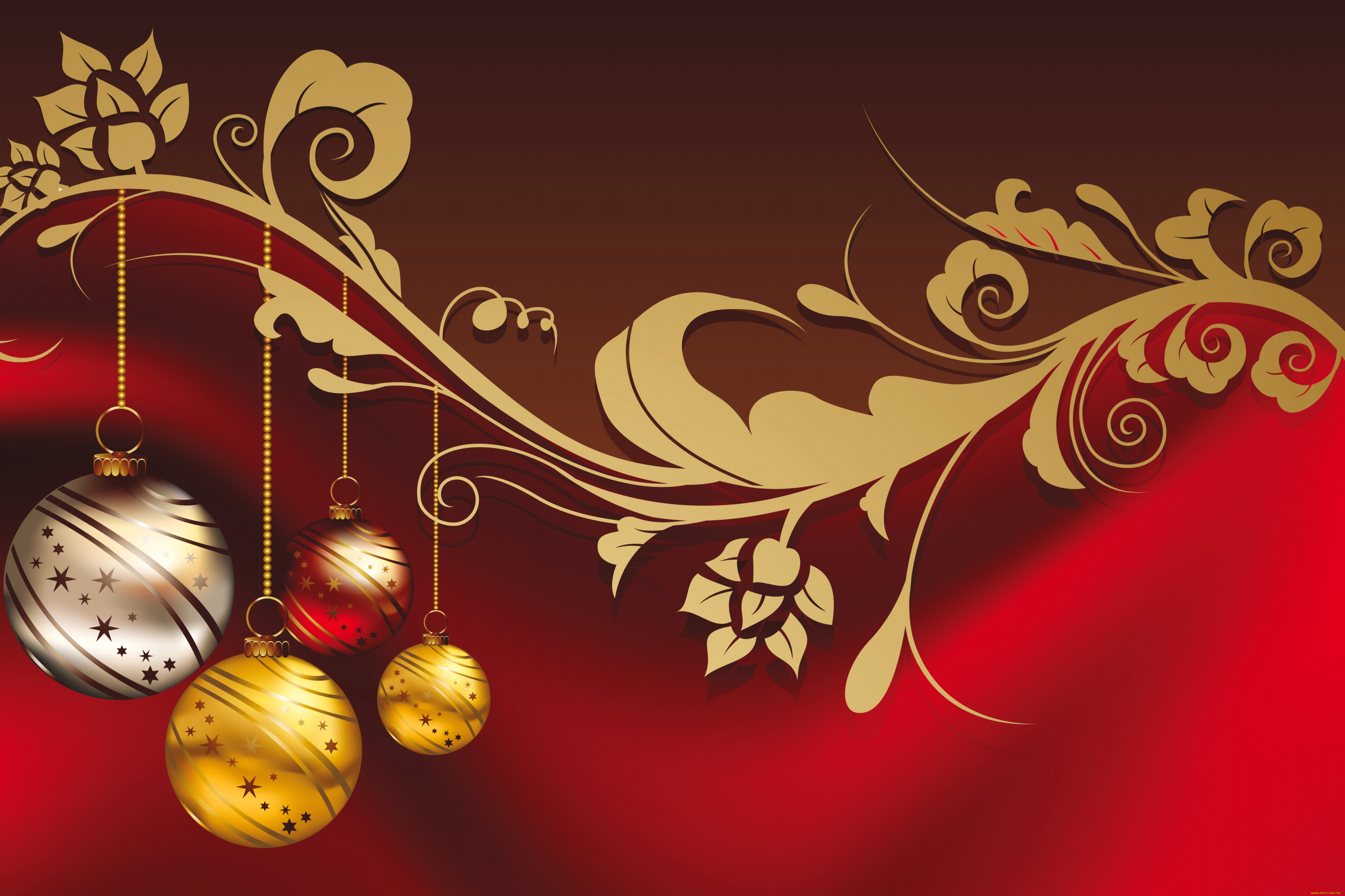 праздничные, векторная, графика, , новый, год, фон, шары