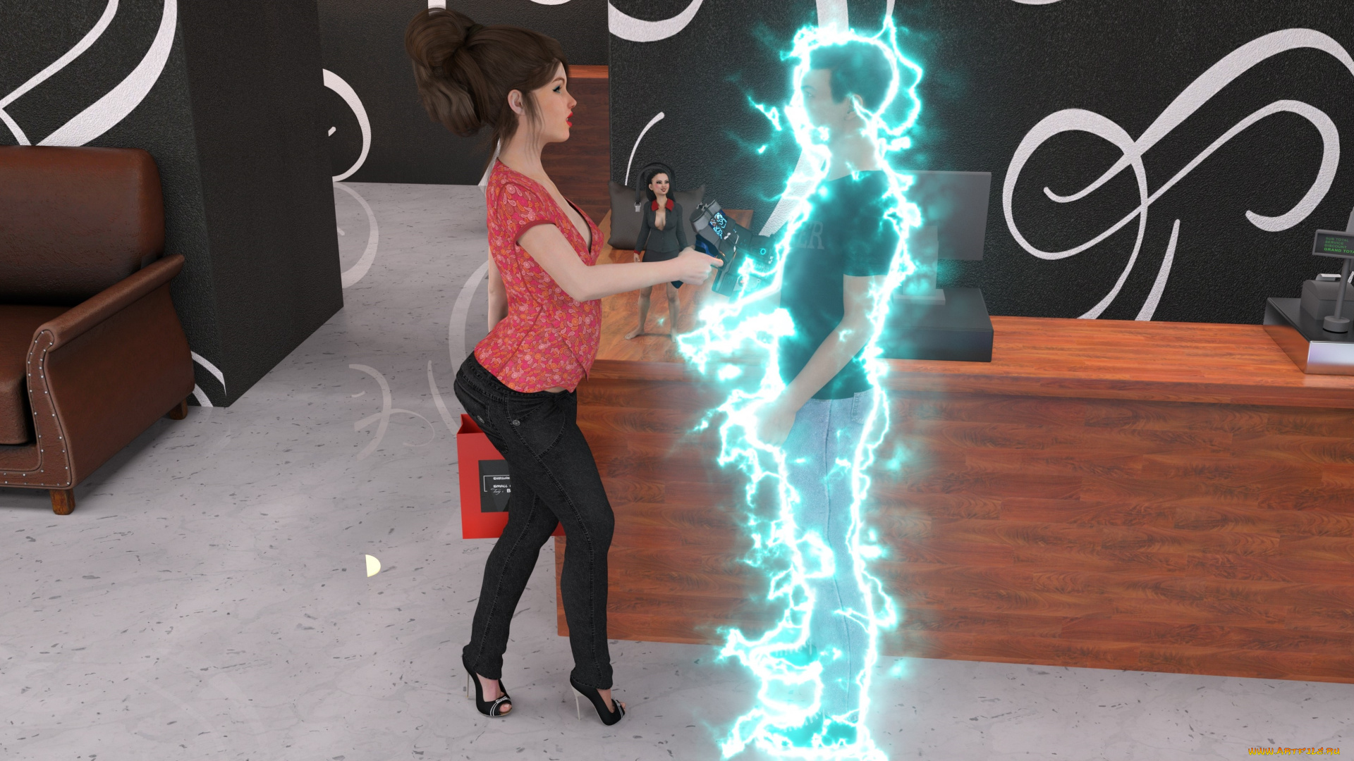 3д, графика, фантазия, , fantasy, девушки, фон, взгляд