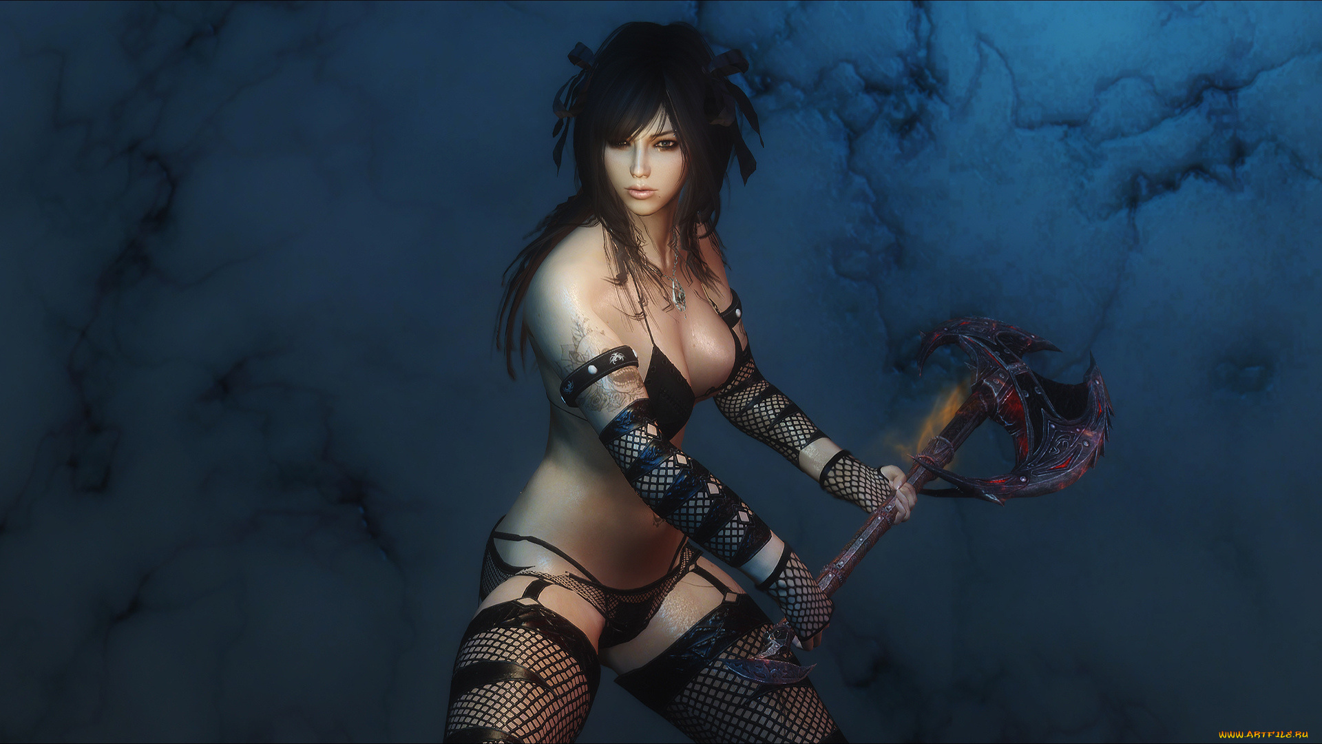 3д, графика, фантазия, , fantasy, фон, девушка, взгляд