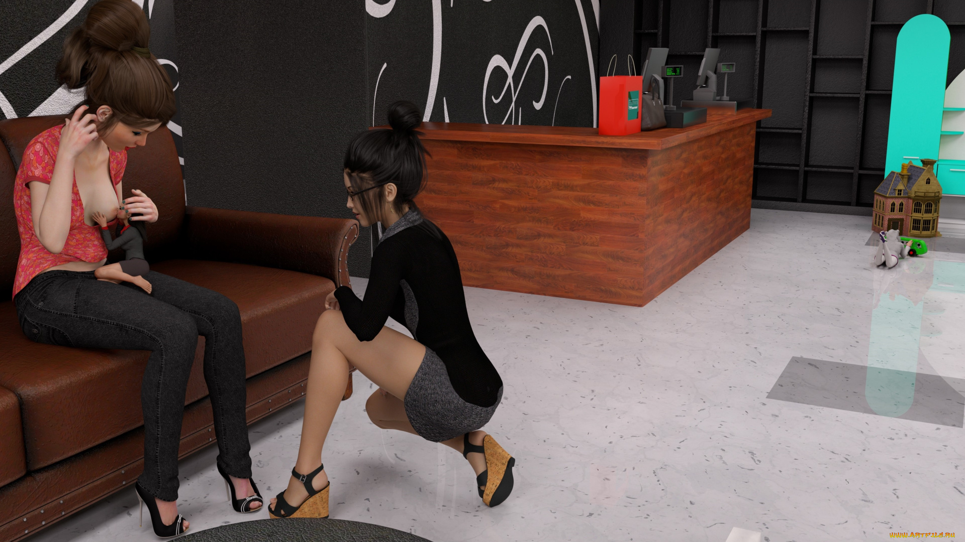 3д, графика, фантазия, , fantasy, фон, взгляд, девушки