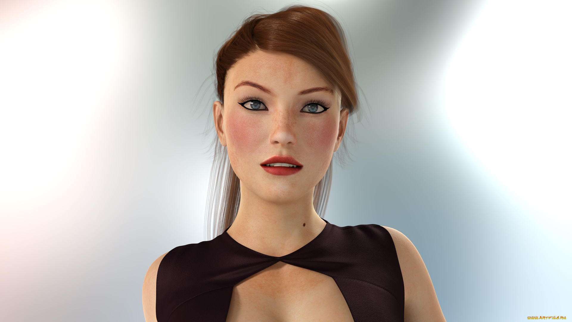 3д, графика, портрет, , portraits, взгляд, девушка, фон