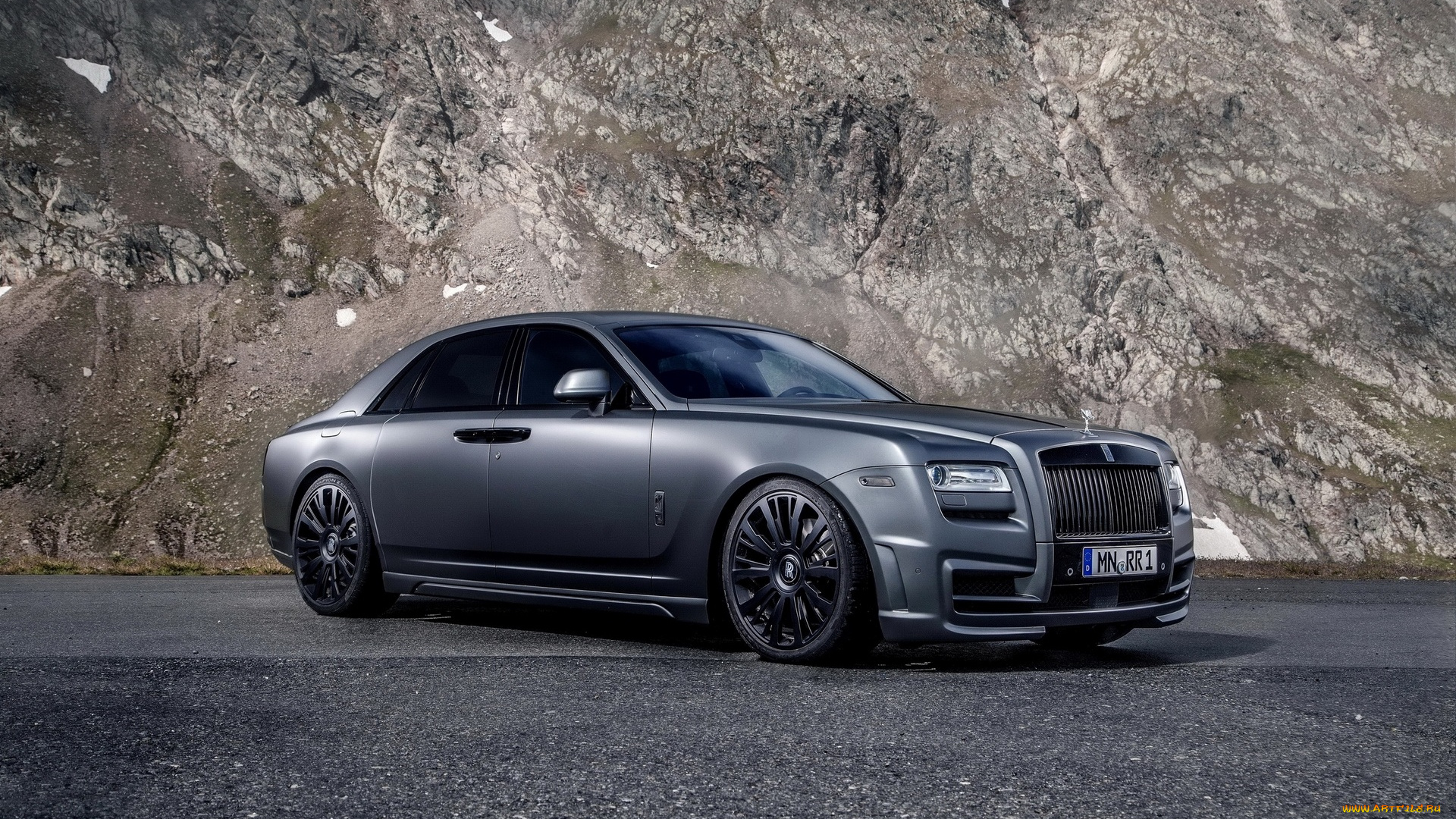 автомобили, rolls-royce, ghost, площадка, скала, серебристый, роллс-ройс