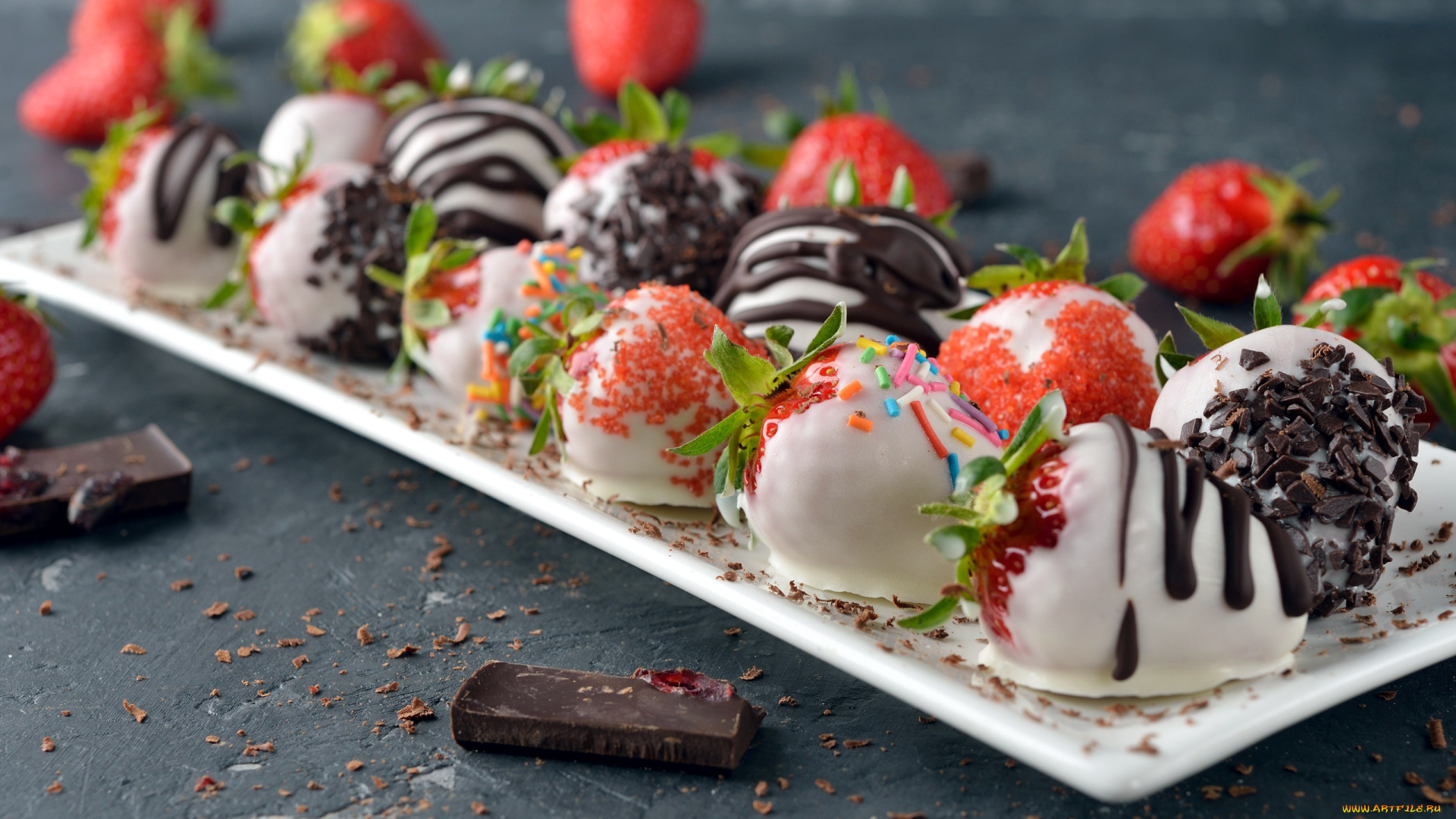 еда, мороженое, , десерты, глазурь, клубника, шоколад, десерт