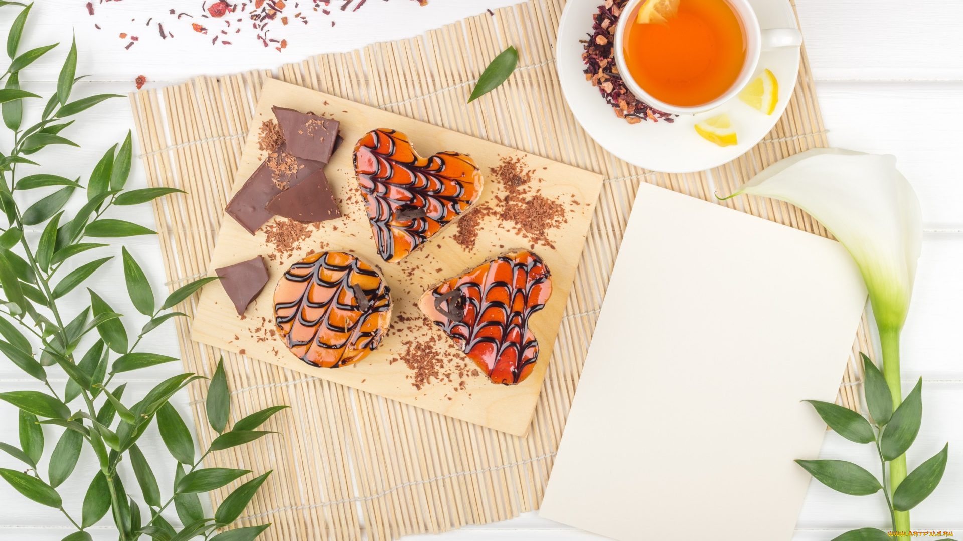 еда, пирожные, , кексы, , печенье, чай, зелень, сладости