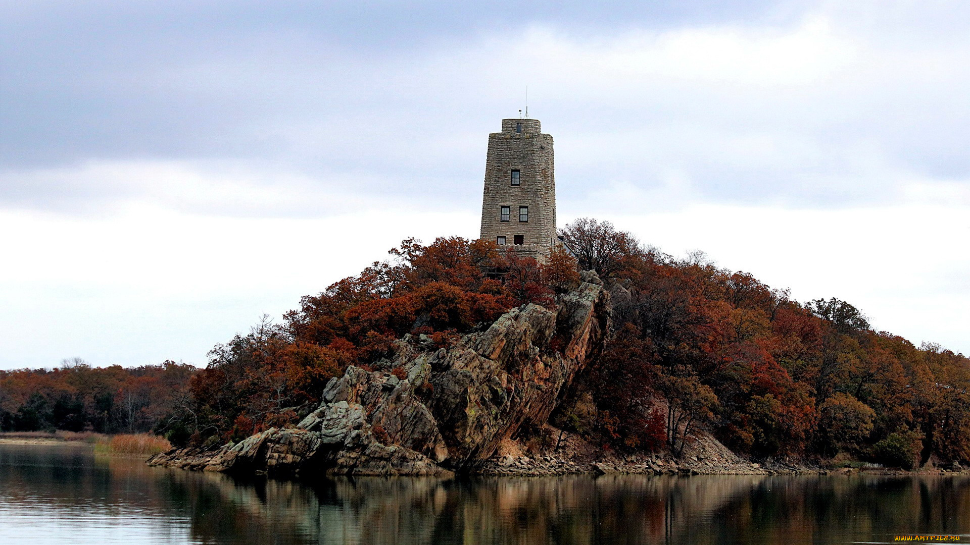 города, -, дворцы, , замки, , крепости, башня, озеро, остров