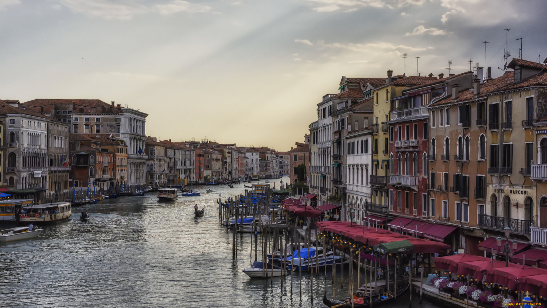 grand, canale, города, венеция, , италия, канал