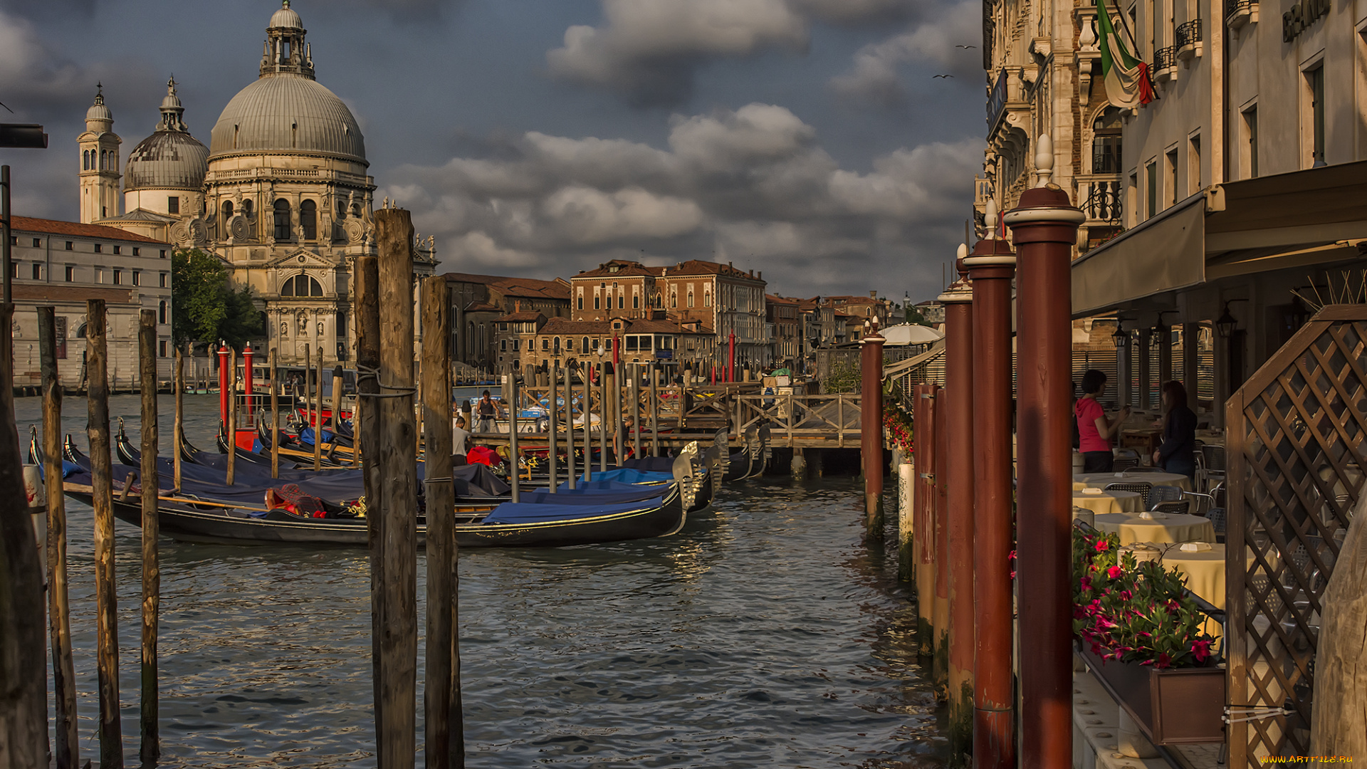 grand, canale, города, венеция, , италия, канал