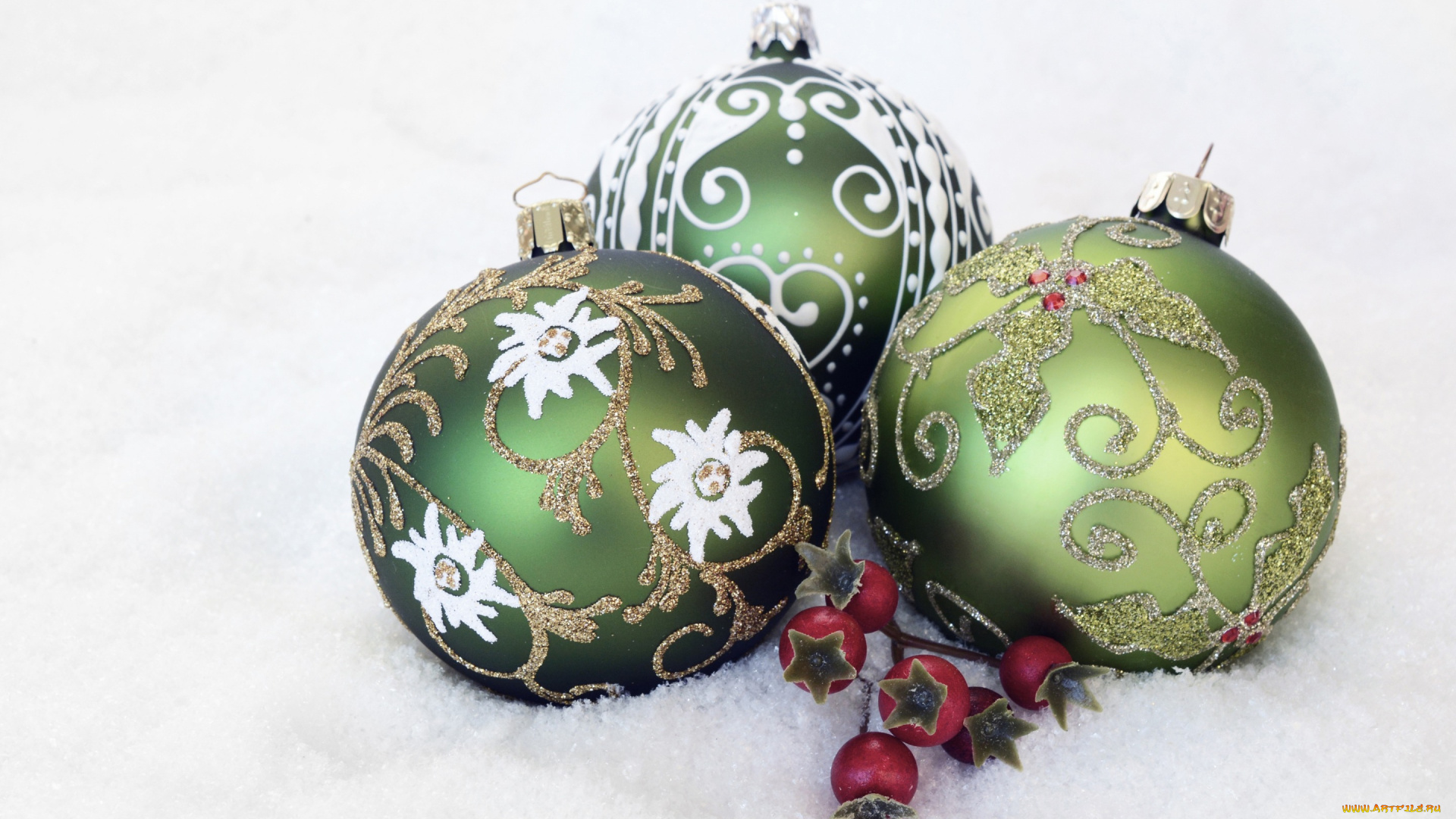 праздничные, шары, рождество, новогодние, игрушки, новый, год, ягоды, шарики