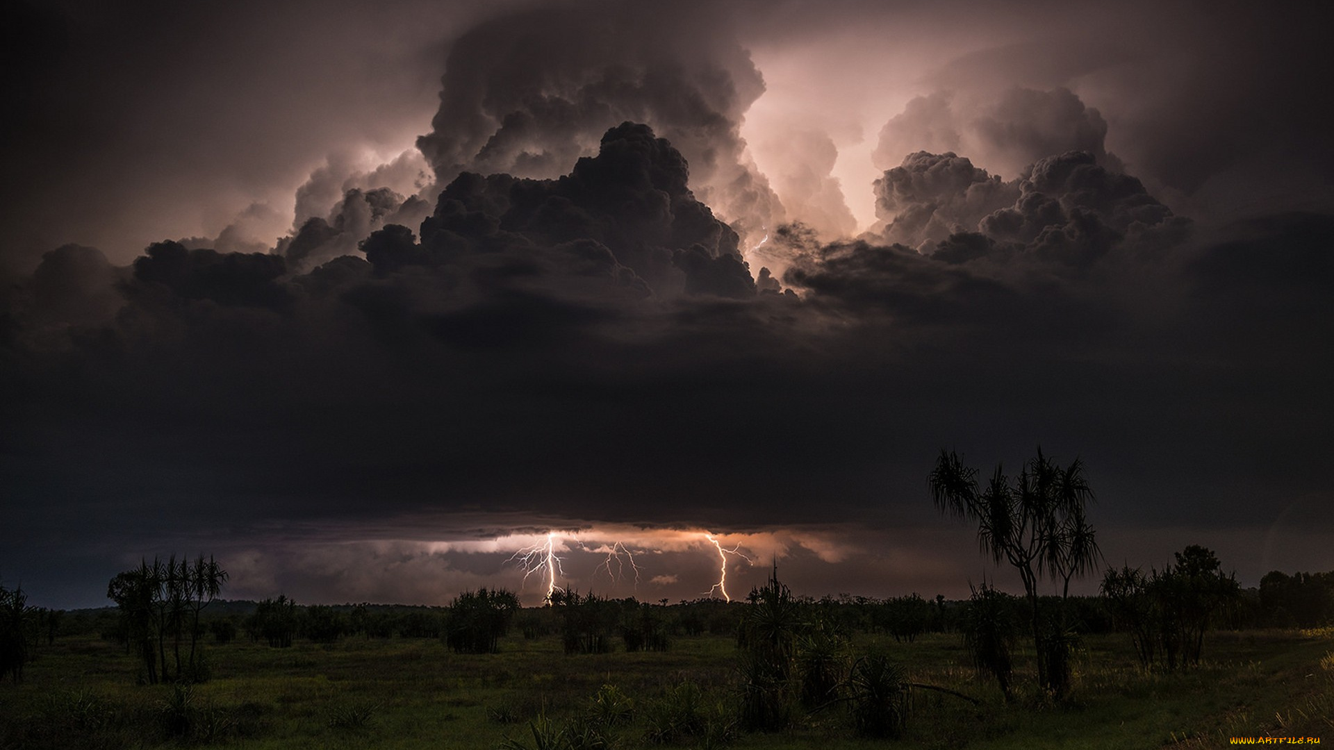 природа, молния, , гроза, простор
