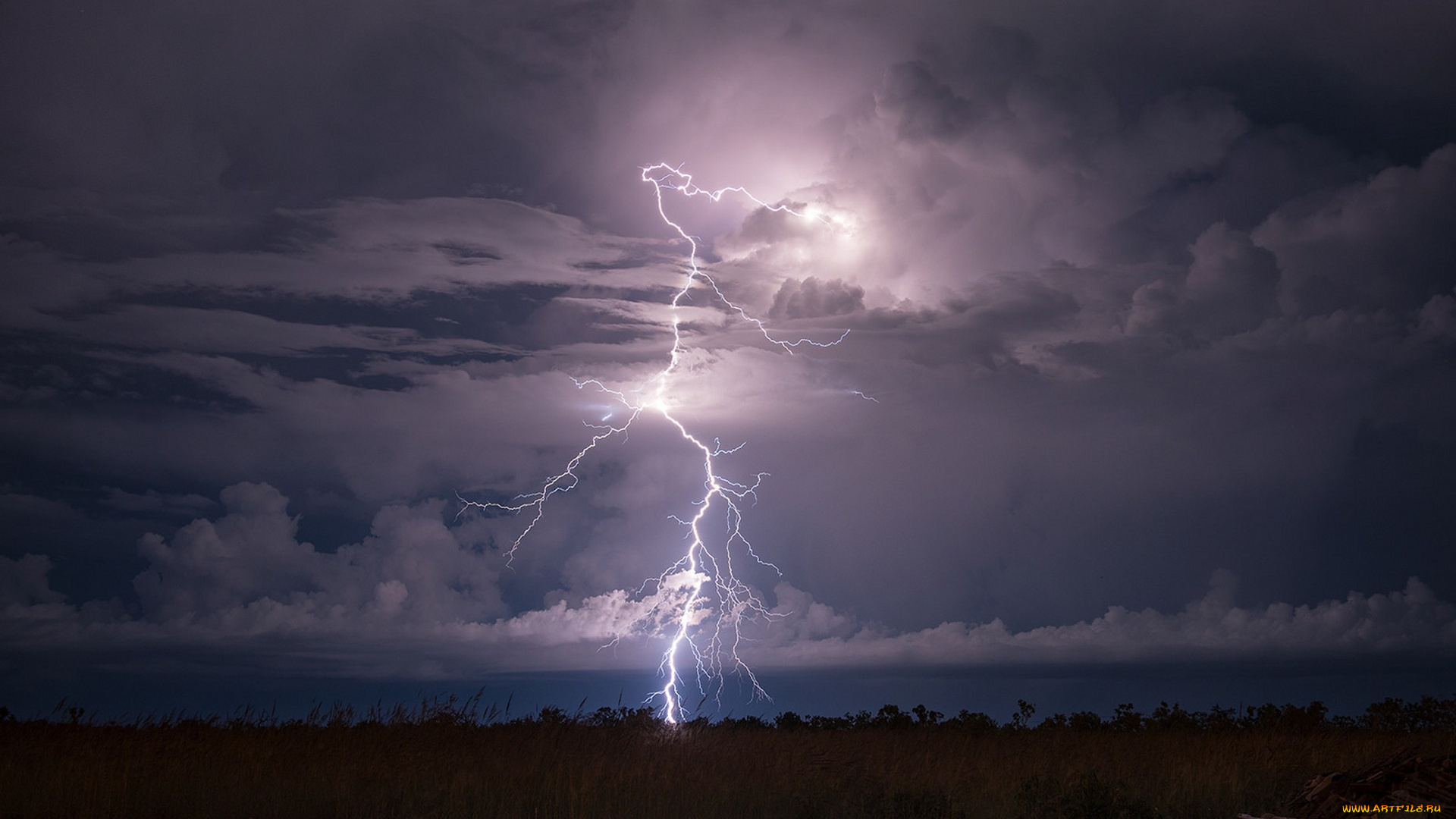 природа, молния, , гроза, простор