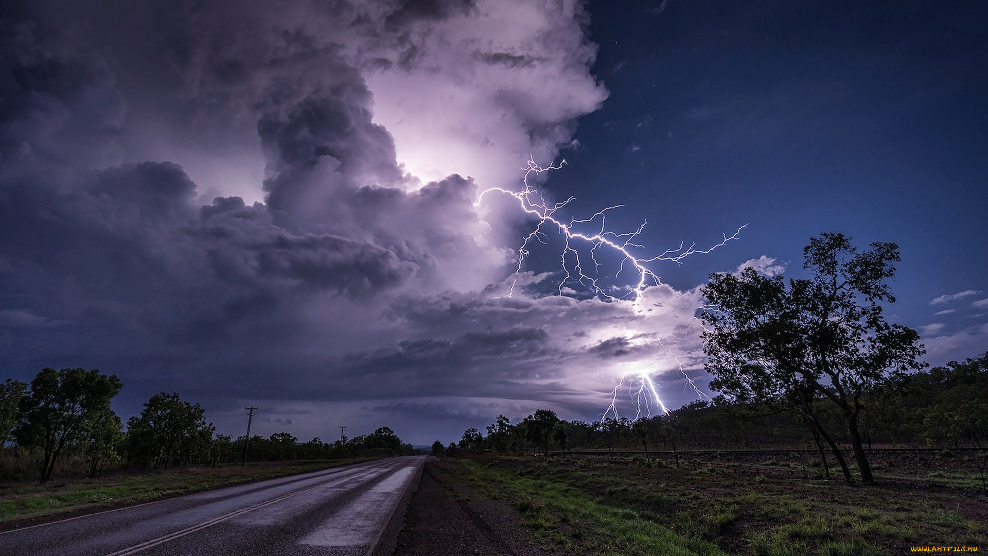 природа, молния, , гроза, простор