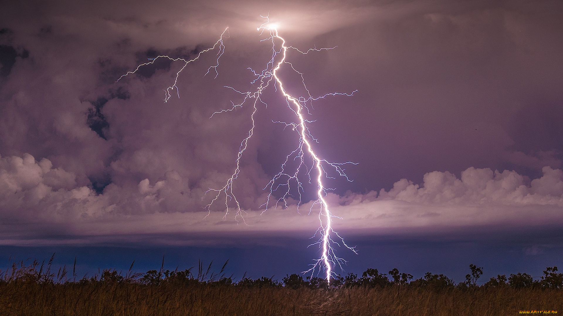 природа, молния, , гроза, простор