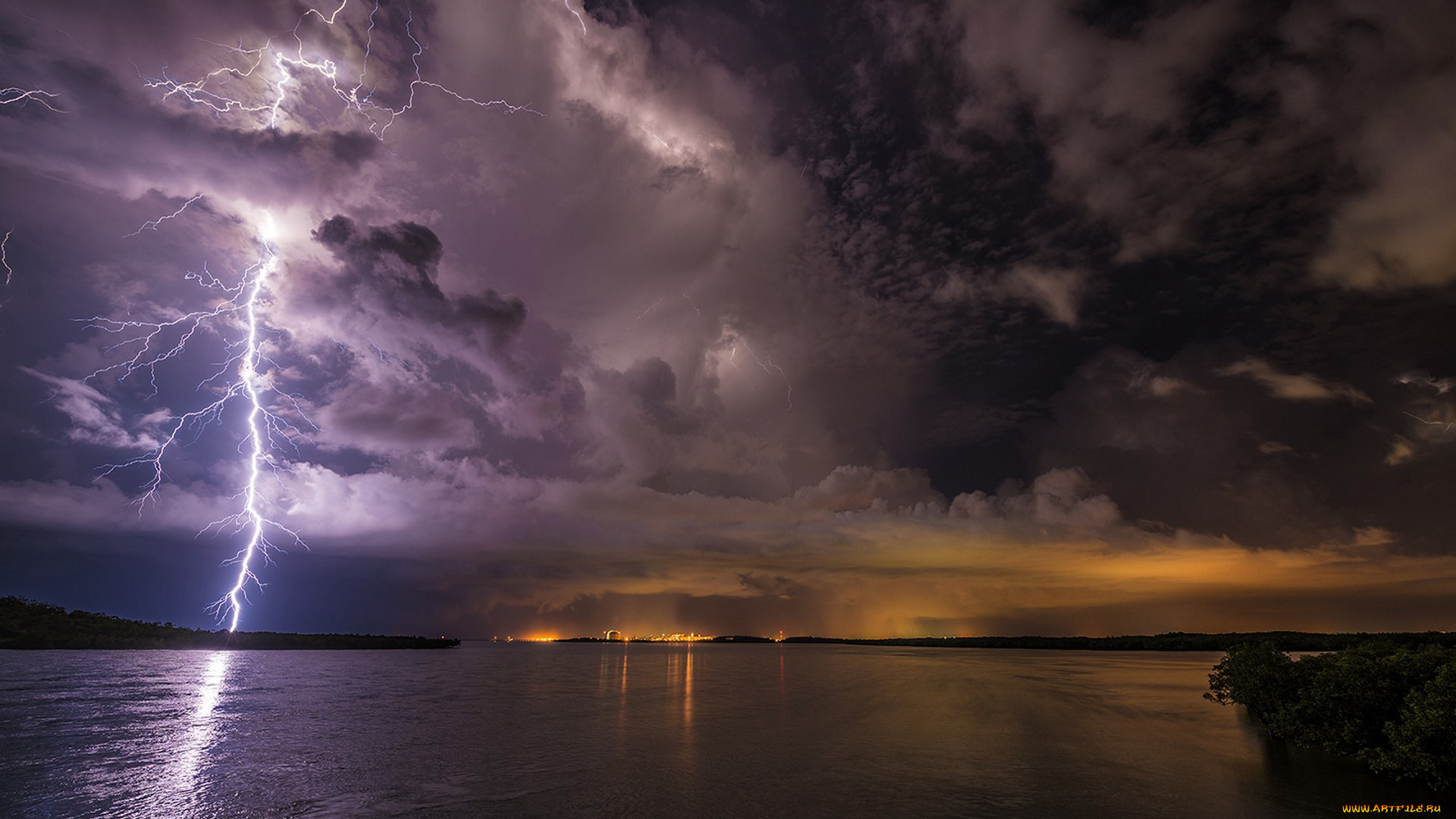 природа, молния, , гроза, простор