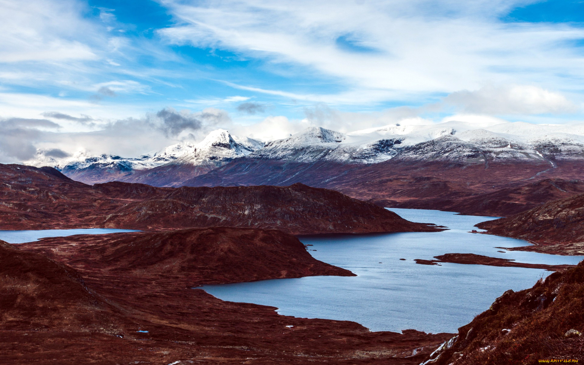 природа, пейзажи, озера, облака, горы