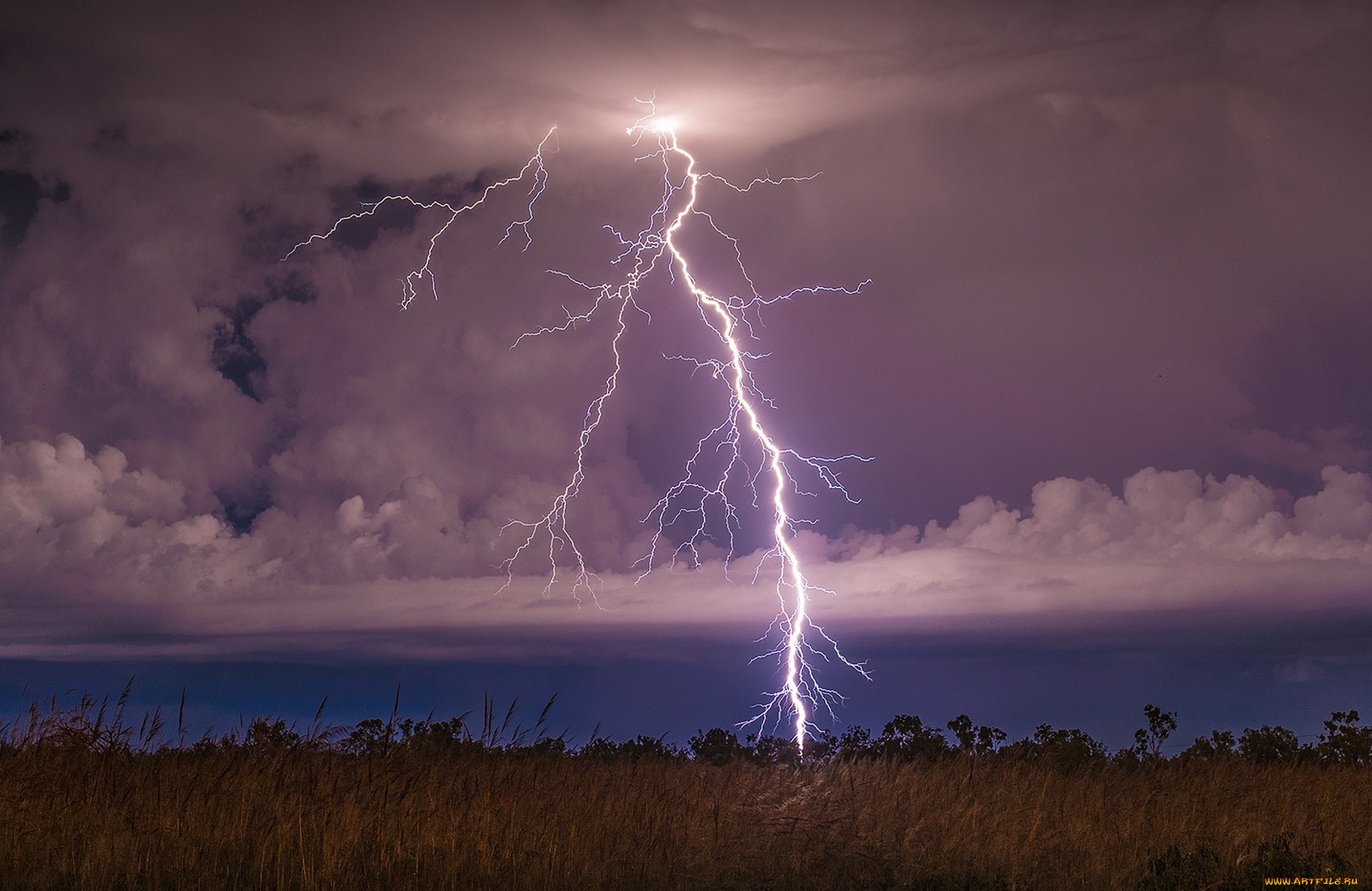 природа, молния, , гроза, простор