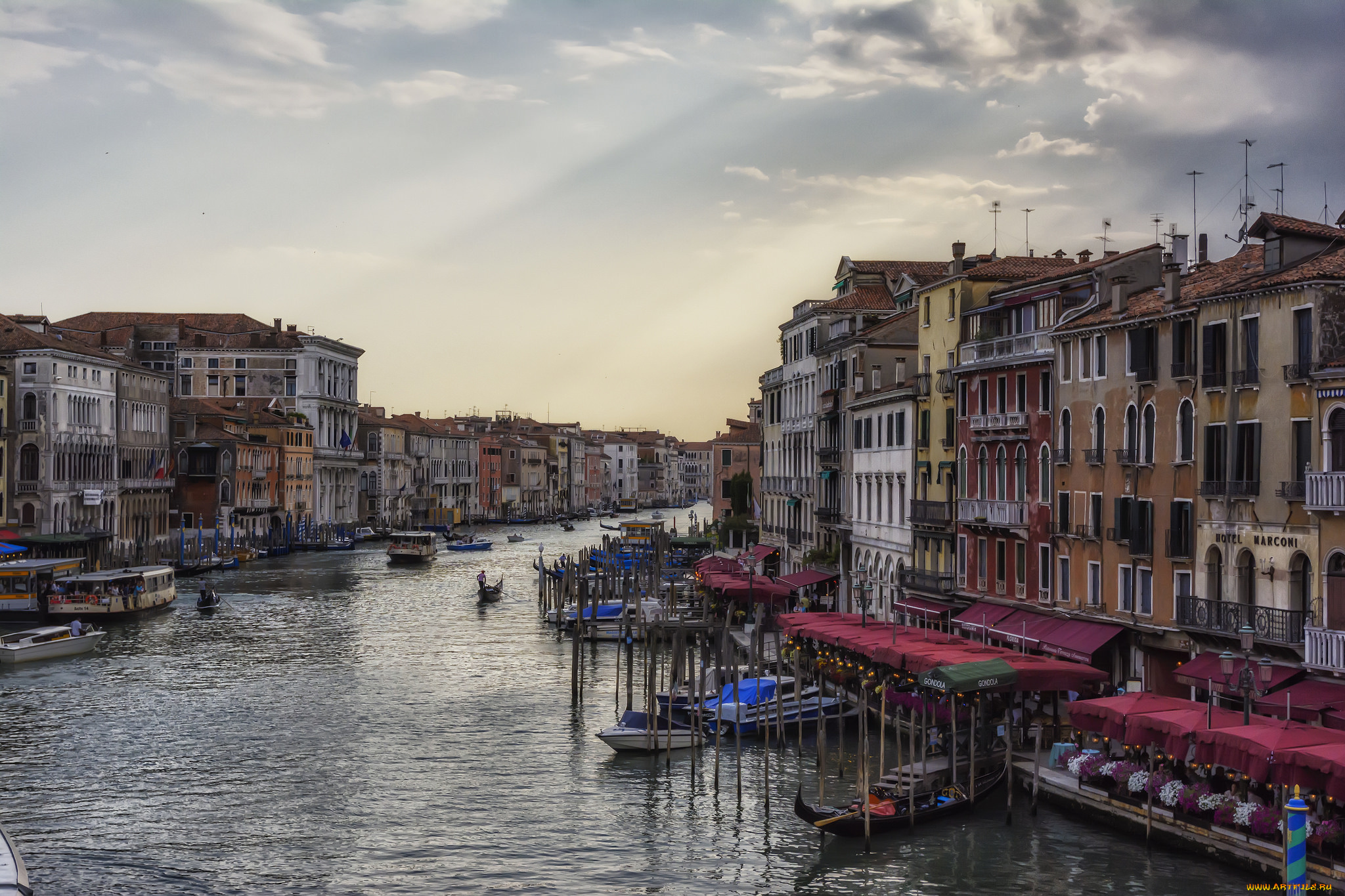 grand, canale, города, венеция, , италия, канал