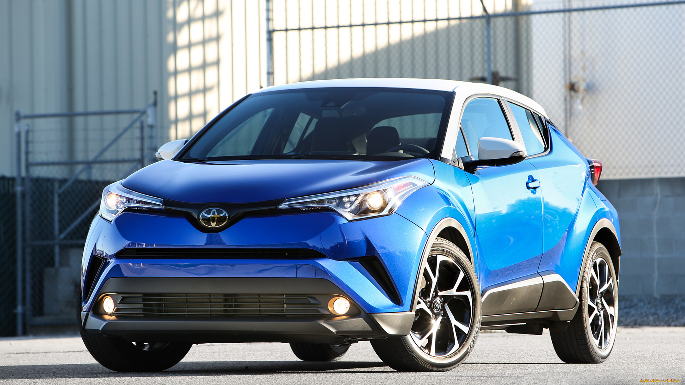toyota, c-hr, 2018, автомобили, toyota, синяя, белая, 2018, c-hr