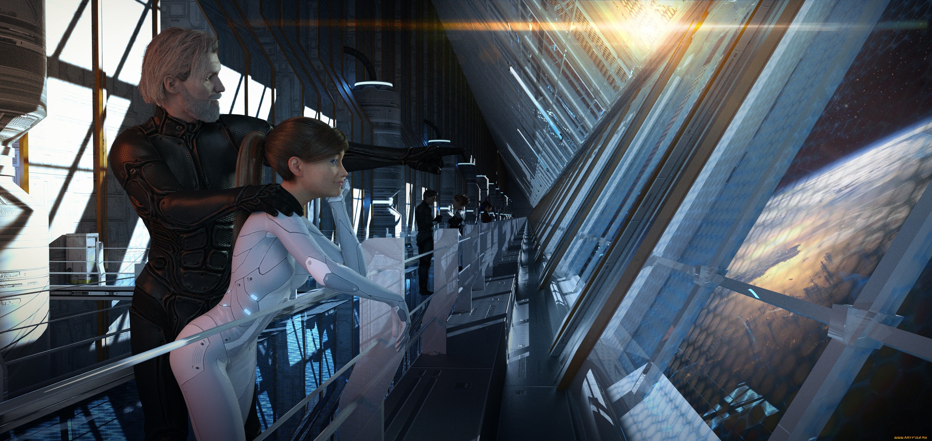 3д, графика, фантазия, , fantasy, фон, взгляд, девушка